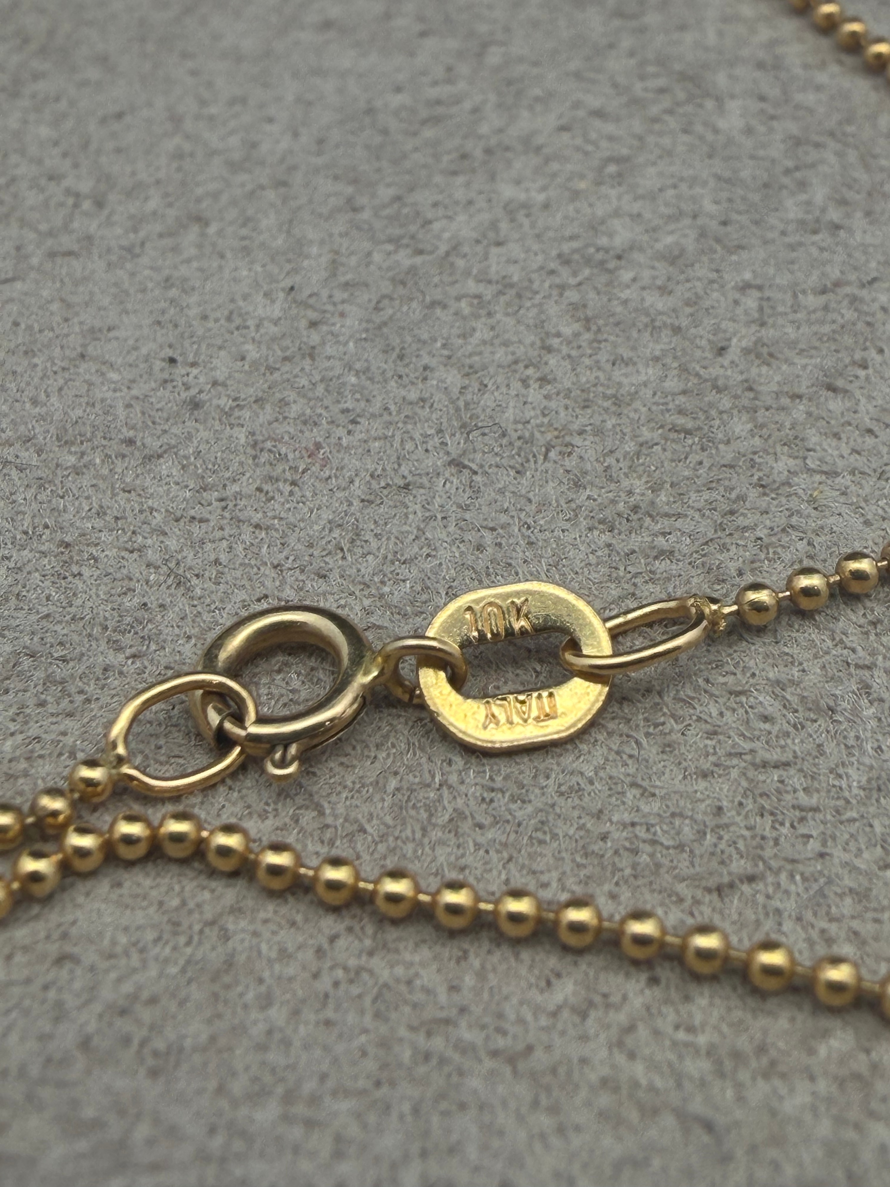 10K Yellow Gold Bead Chain Necklace