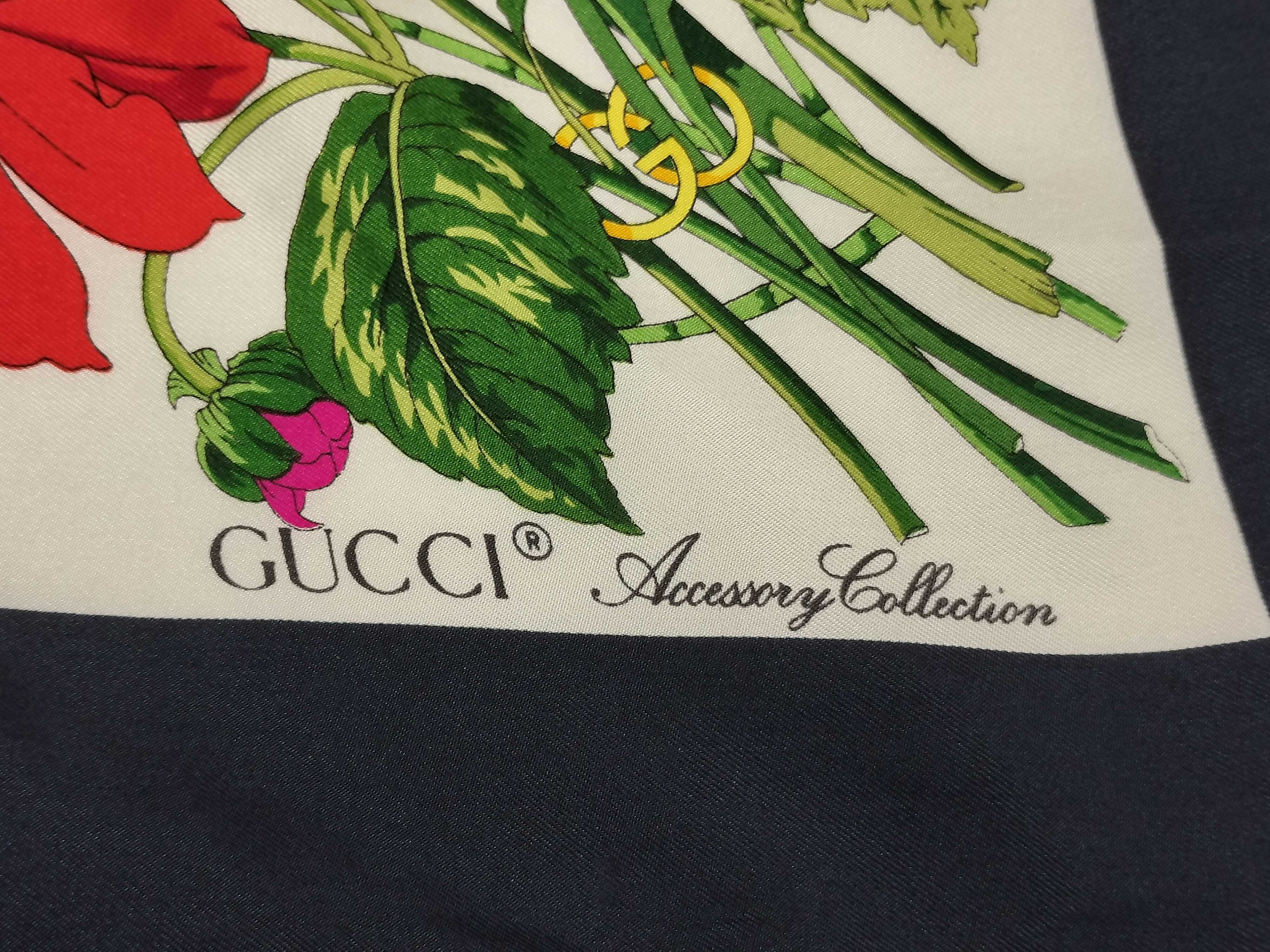 Vintage Gucci Flora Print Silk Carre 90