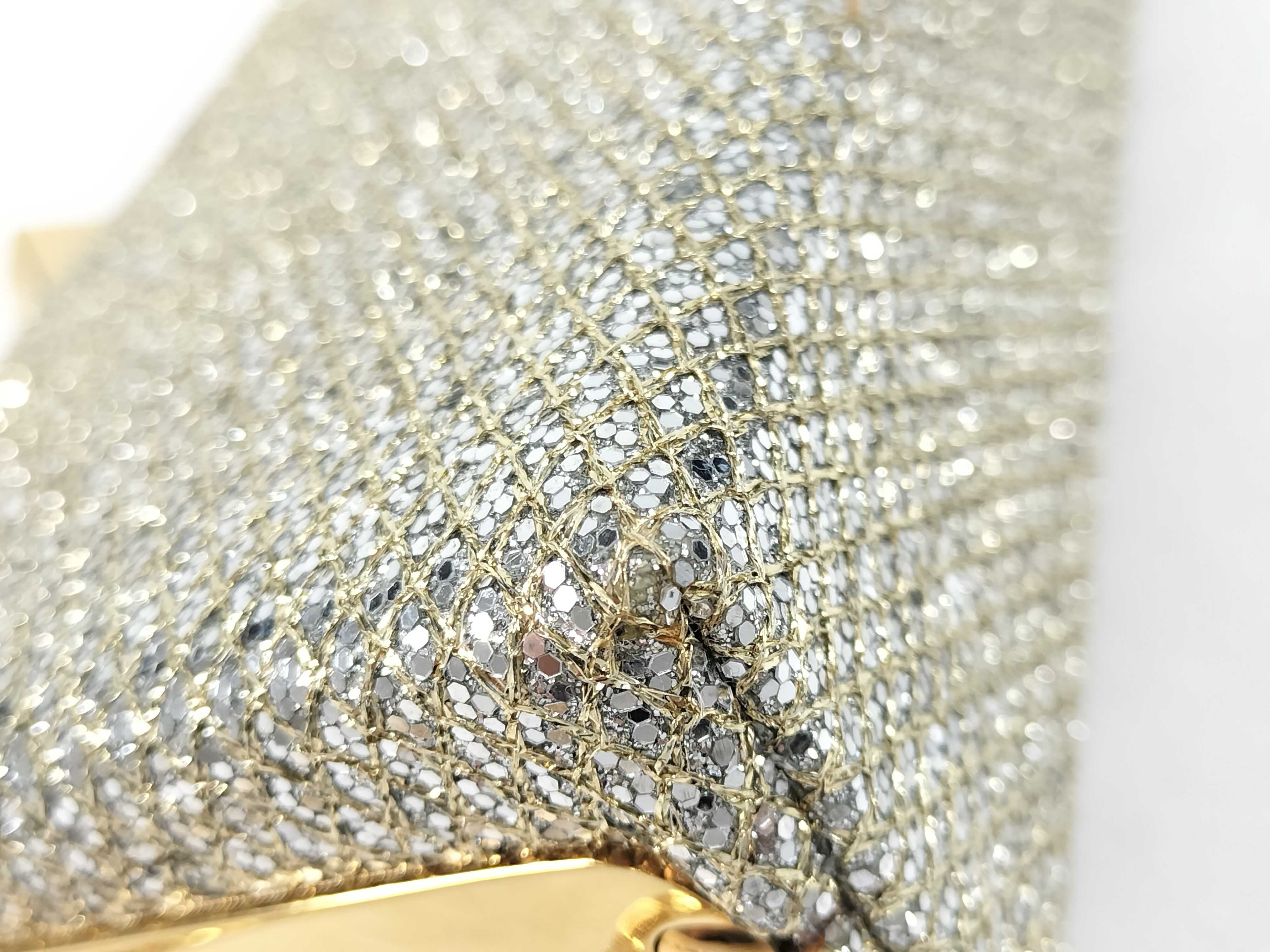Jimmy Choo Celeste Champagne Coarse Glitter Clutch