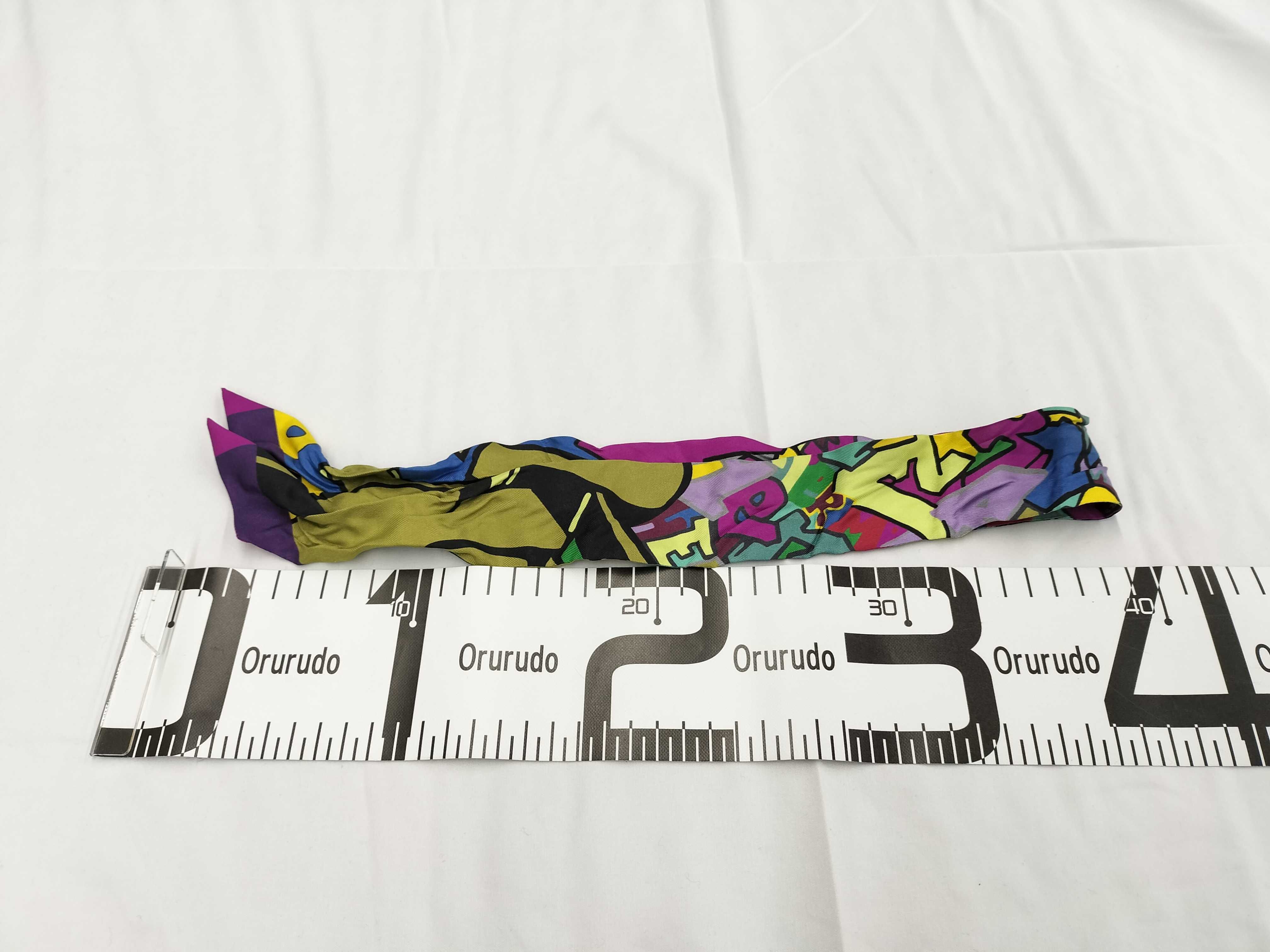 Hermes Graff Graffiti Multicolor Silk Twilly Scarf