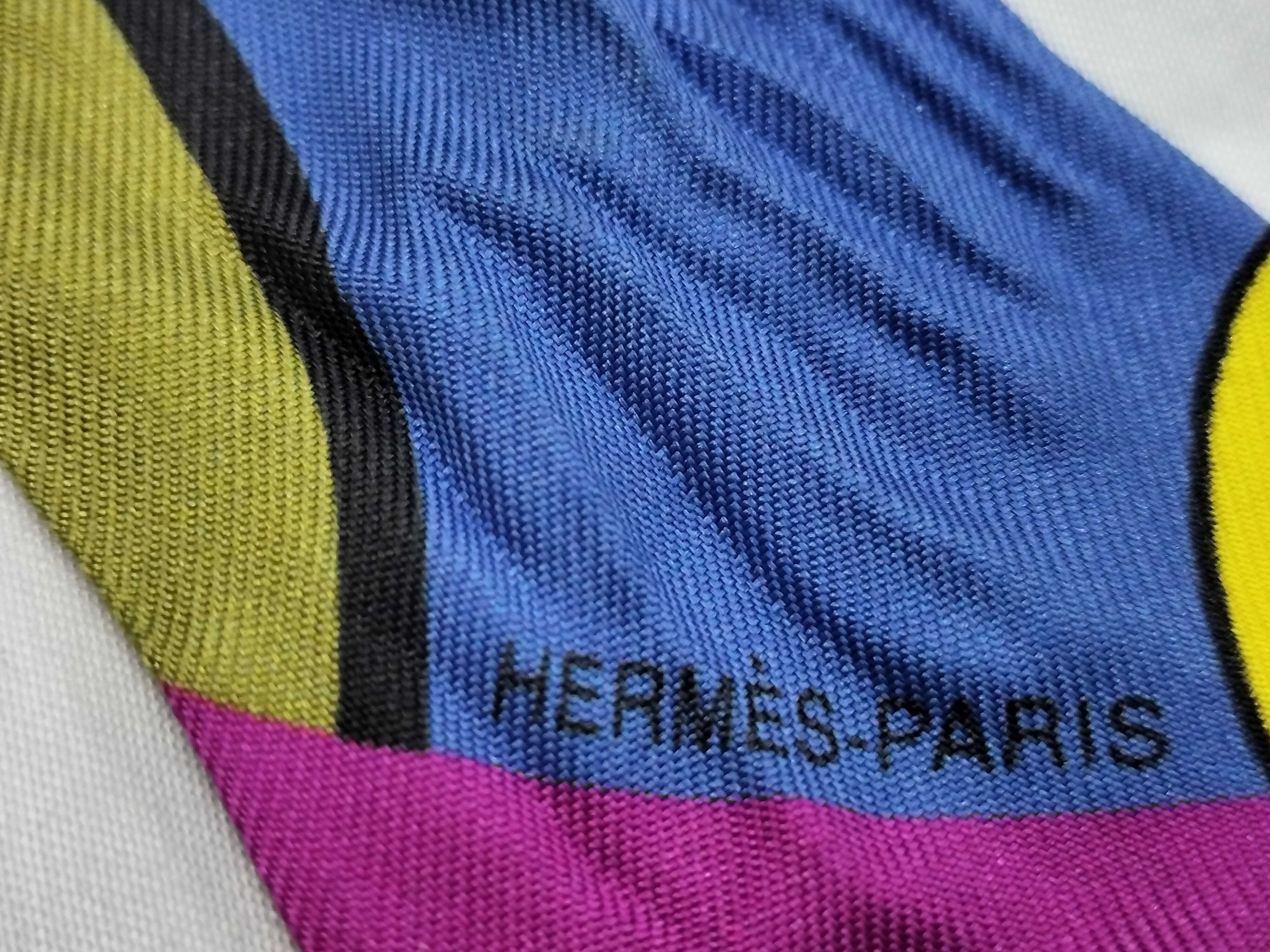 Hermes Graff Graffiti Multicolor Silk Twilly Scarf