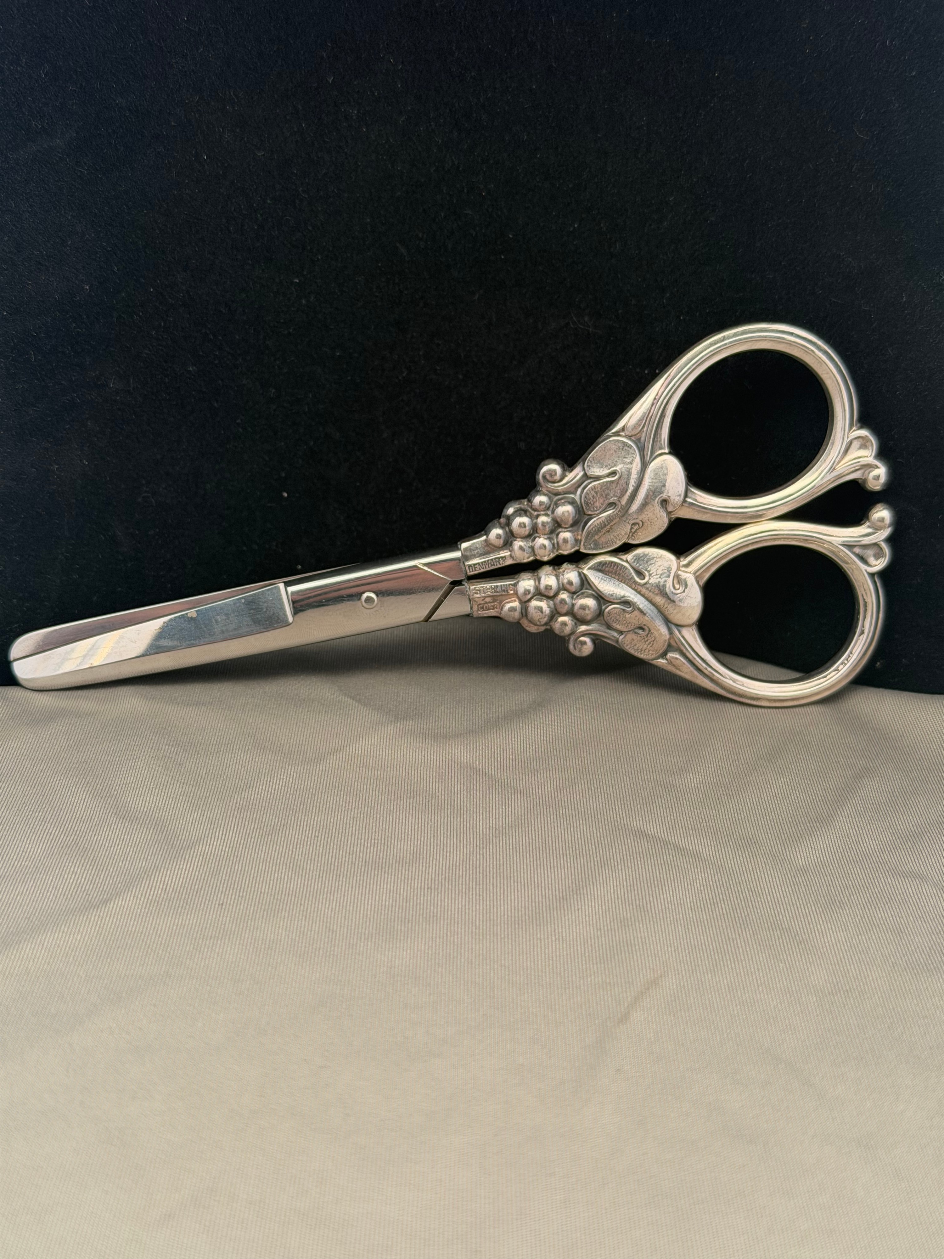 Vintage Cohr Denmark Sterling Silver Grape Pattern Grape Shears 72 grams