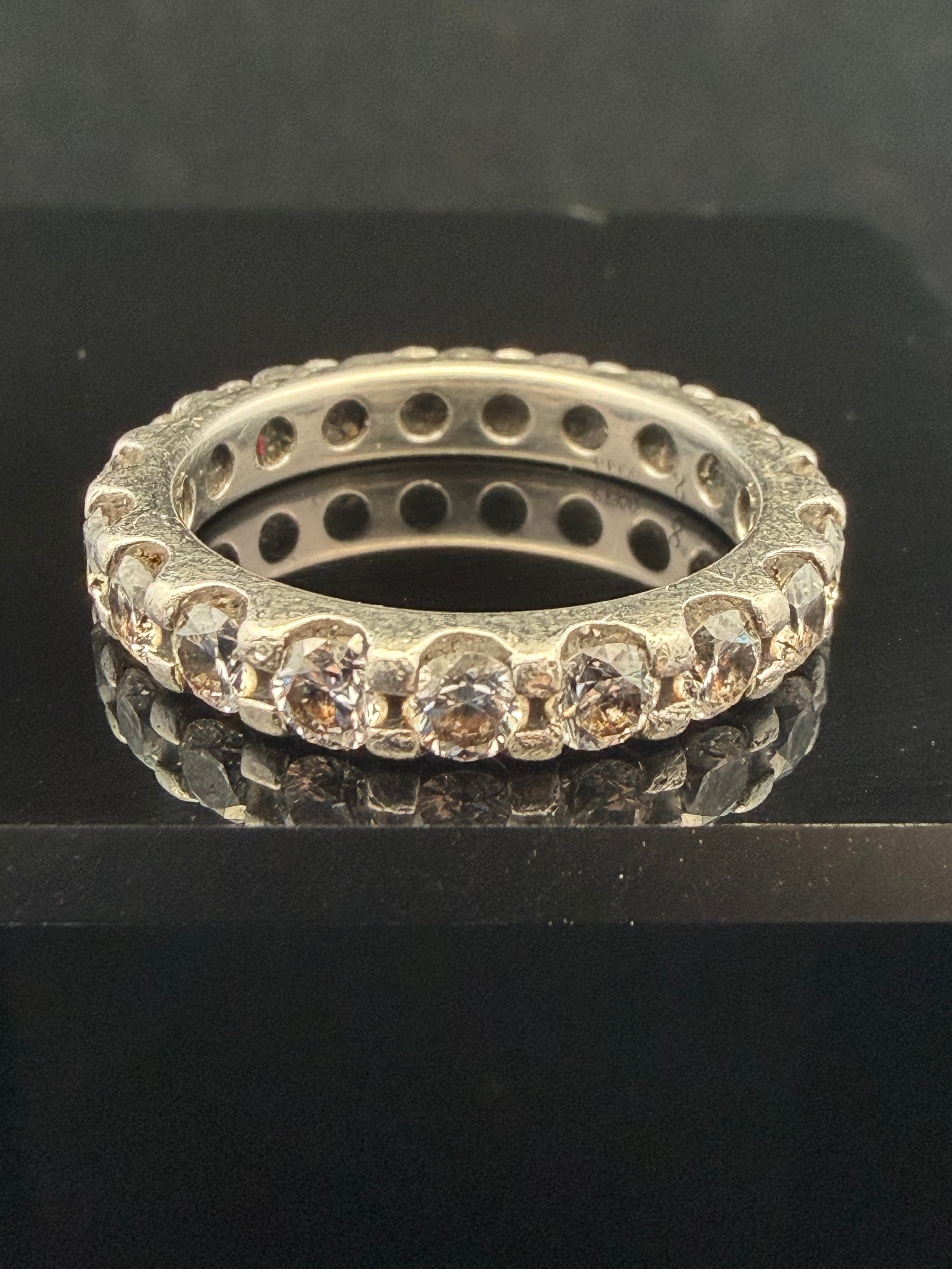 Platinum 2.00ctw Natural Diamond Full Eternity Ring