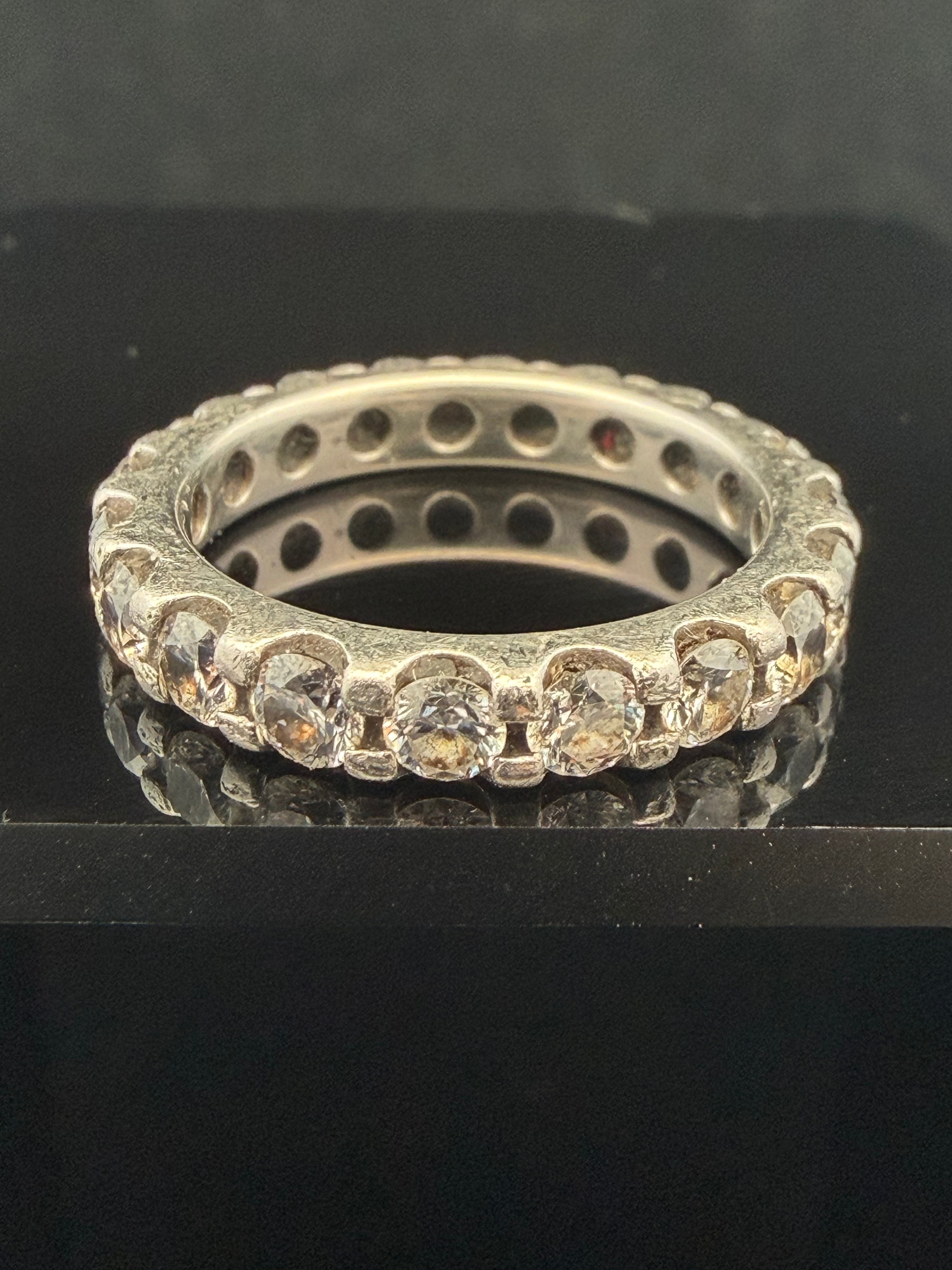 Platinum 2.00ctw Natural Diamond Full Eternity Ring
