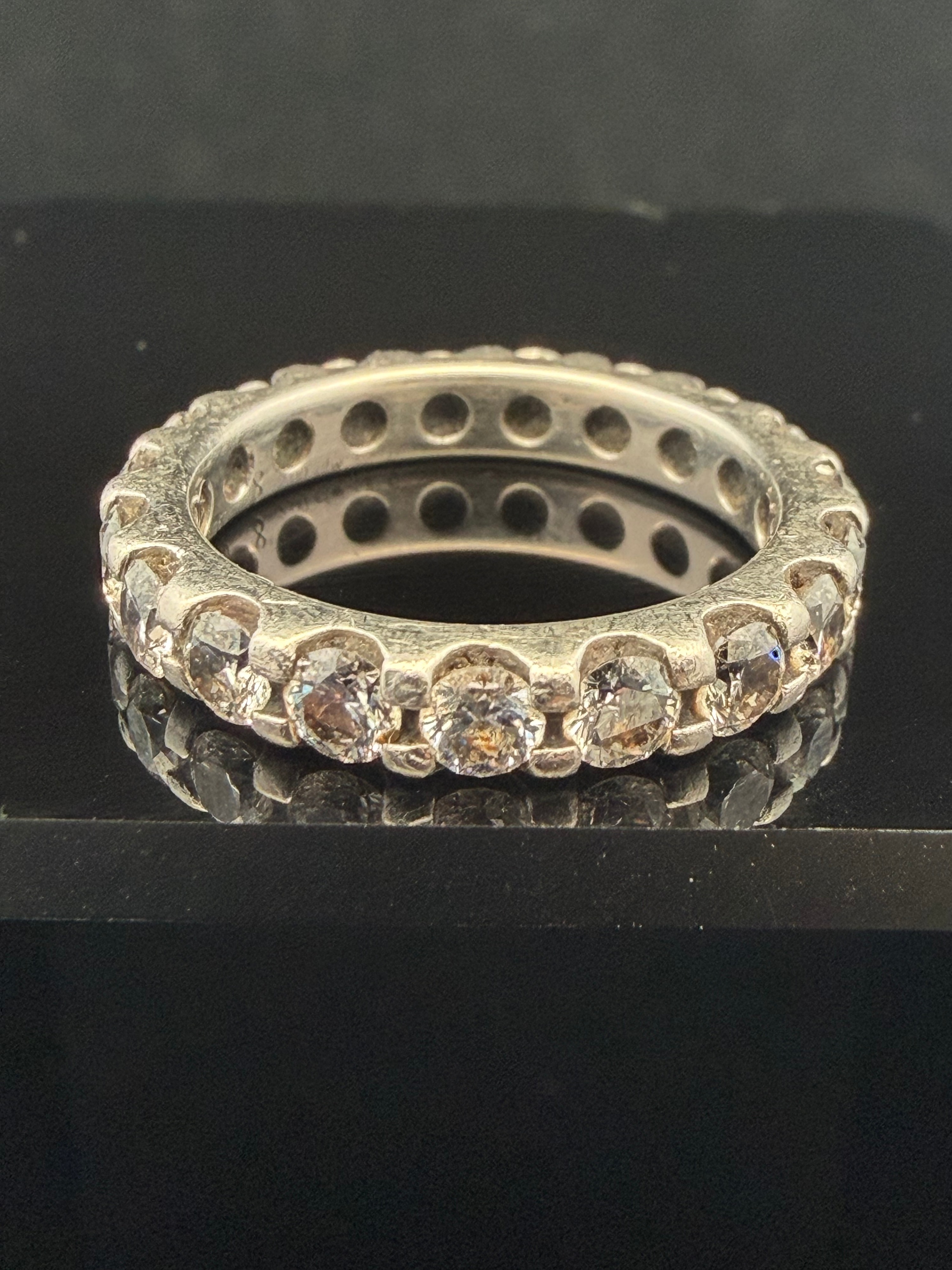 Platinum 2.00ctw Natural Diamond Full Eternity Ring
