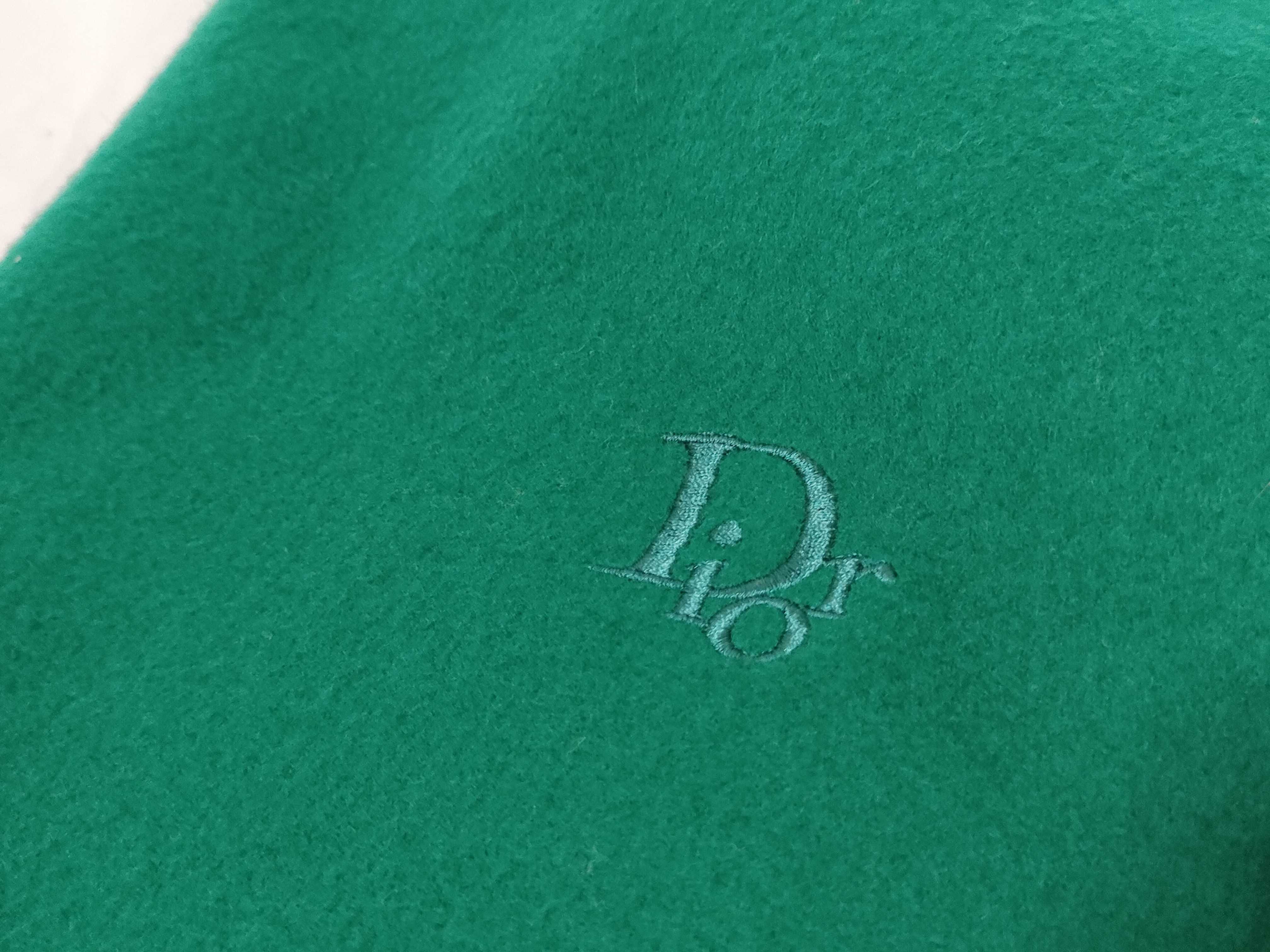 Christian Dior Forest Green Wool Scarf with Monogram