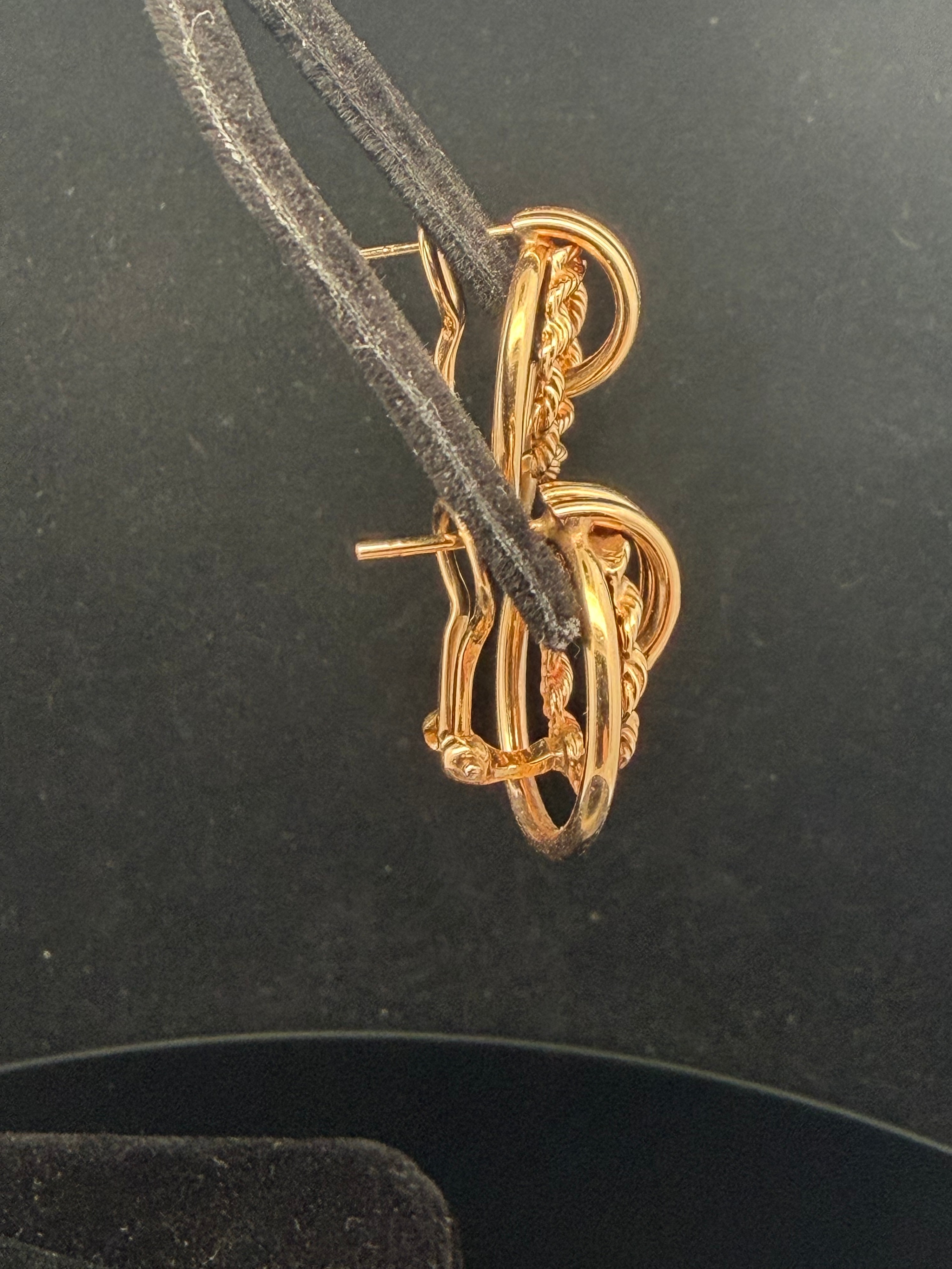 A Pair of Vintage Yellow Gold Double Hoop Clip-On Earrings