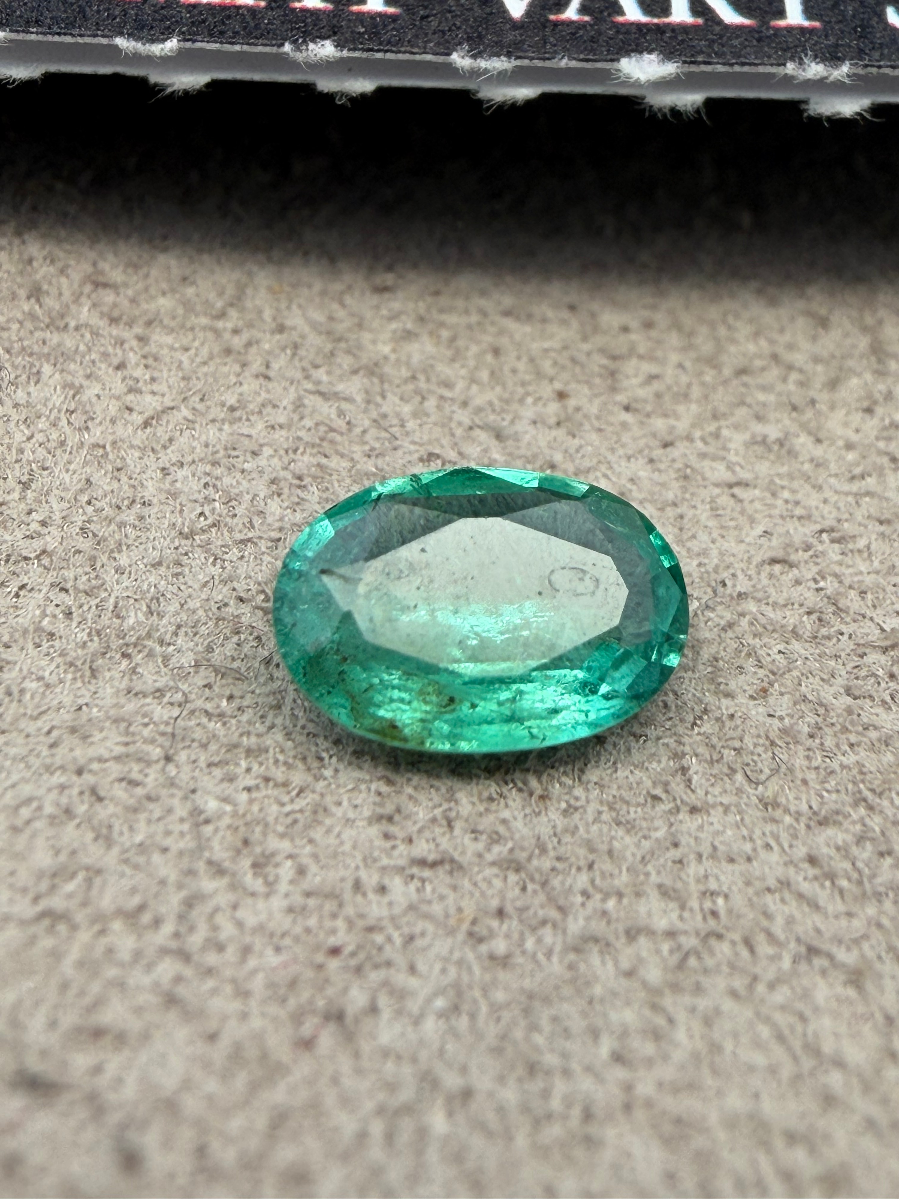 0.40ct Zambian Oval Emerald with Certificate Card