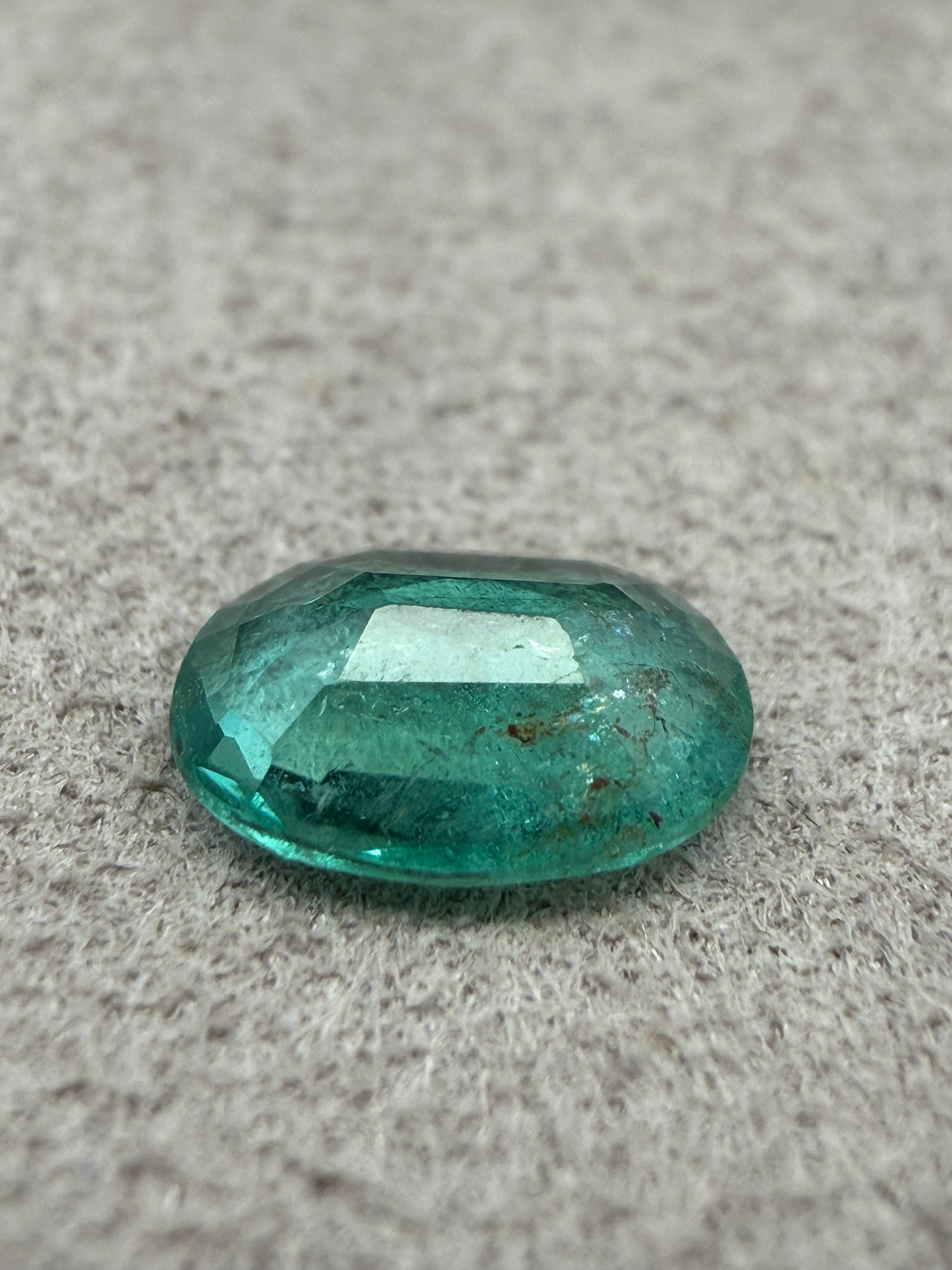 0.40ct Zambian Oval Emerald with Certificate Card