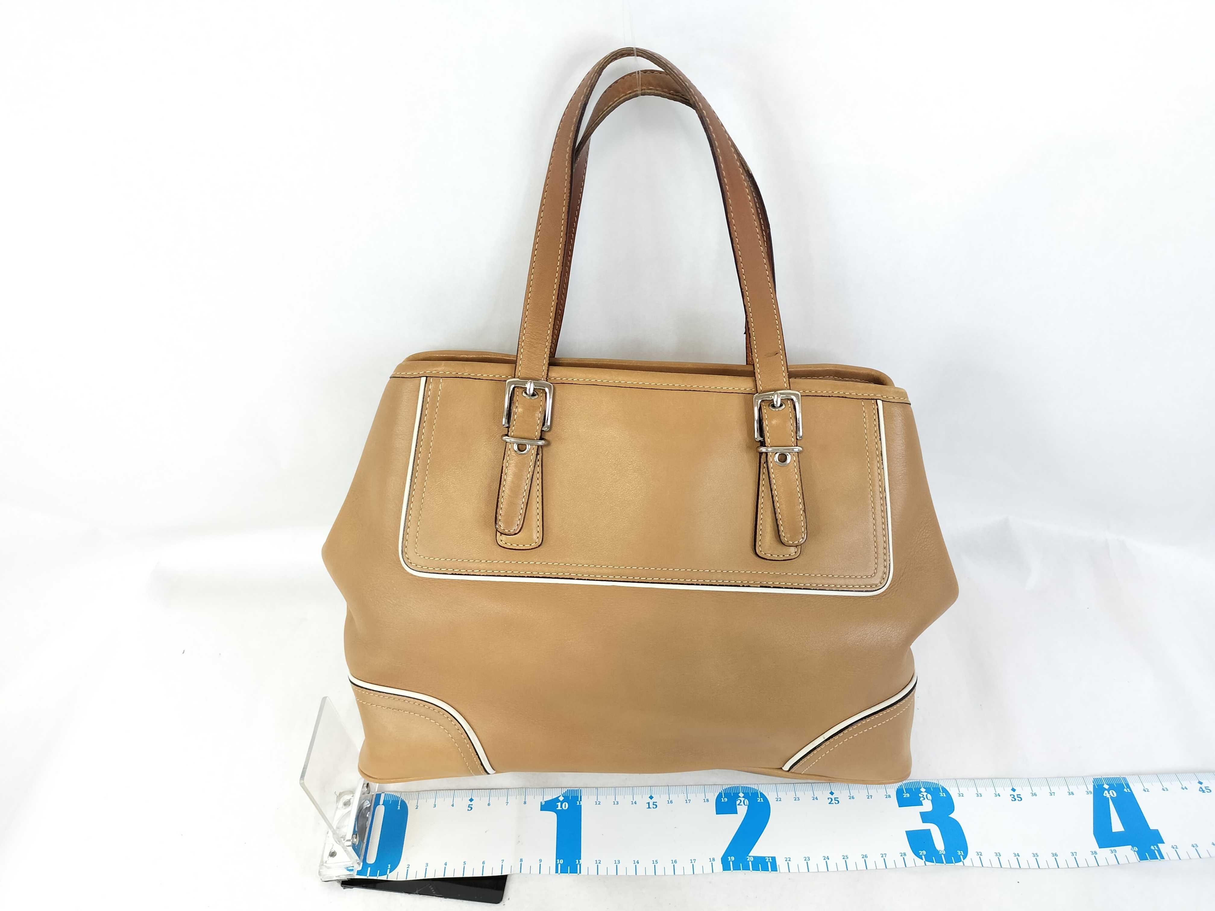 Coach Hamptons Tan Leather Tote Bag