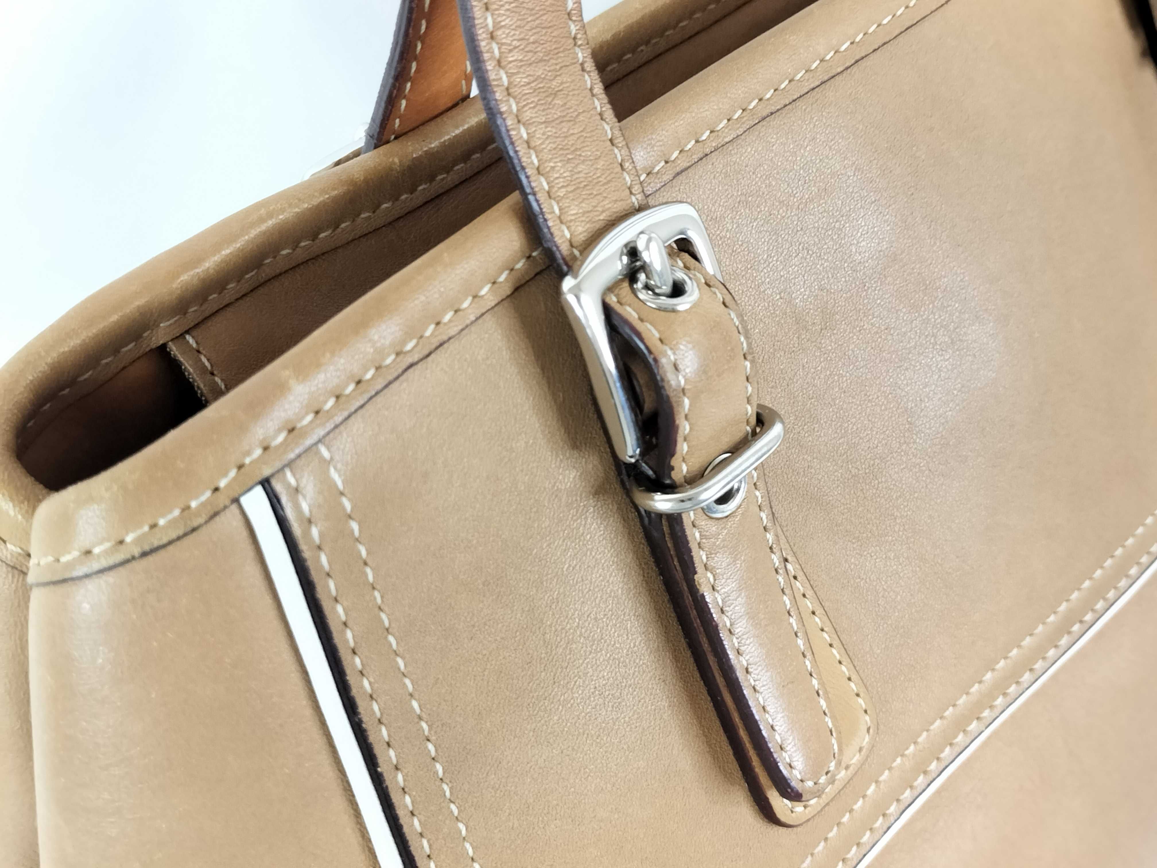 Coach Hamptons Tan Leather Tote Bag