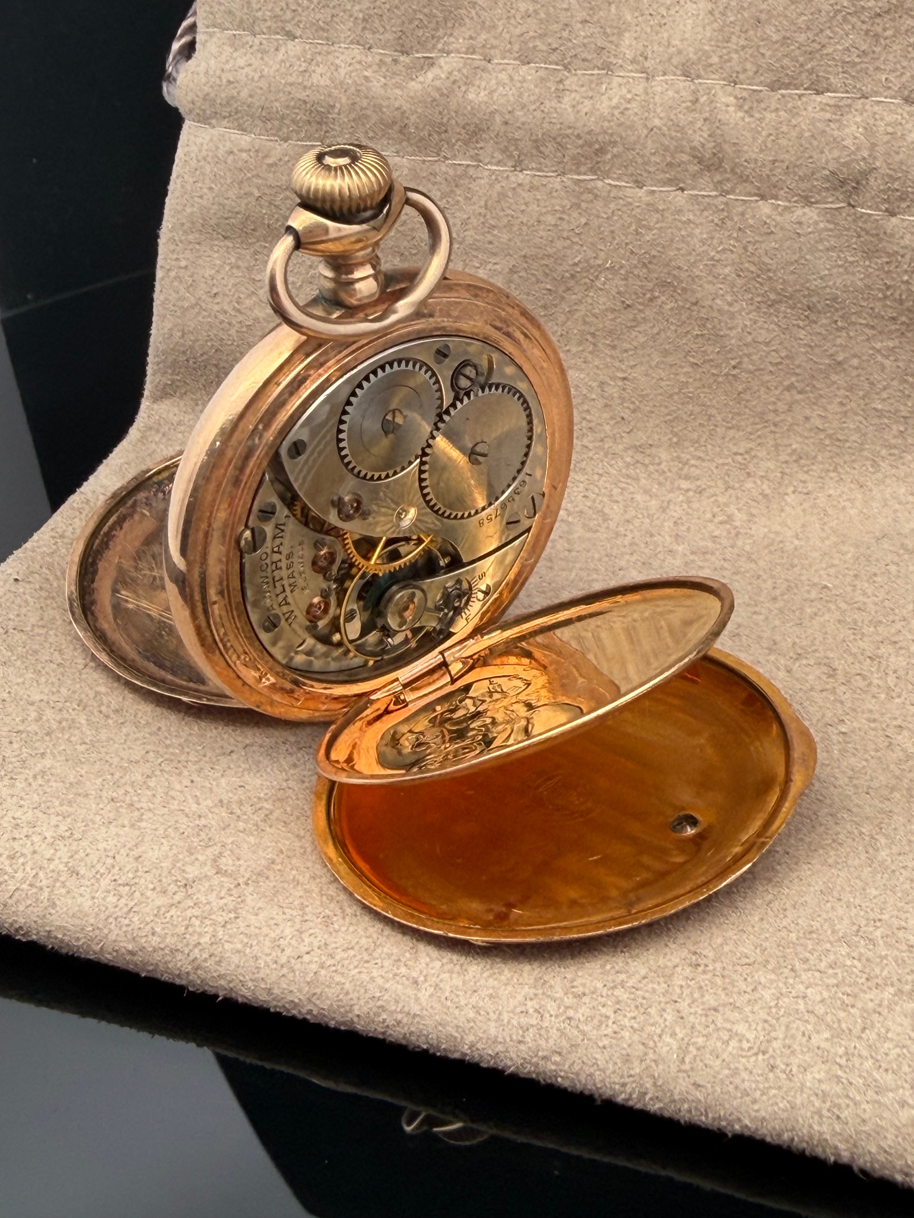Vintage Waltham Hunter Case Multi-Tone Gold-Filled Pocket Watch