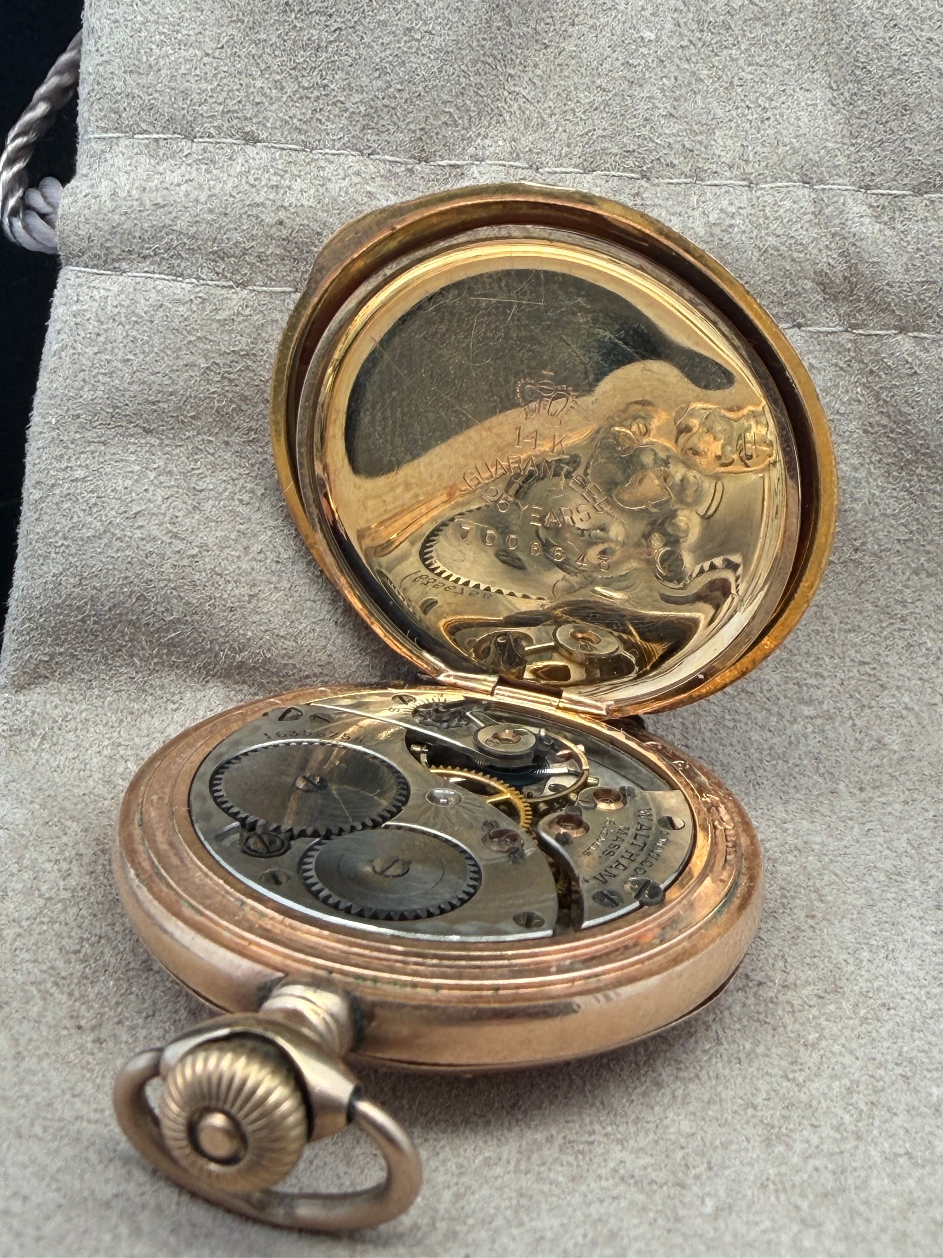Vintage Waltham Hunter Case Multi-Tone Gold-Filled Pocket Watch