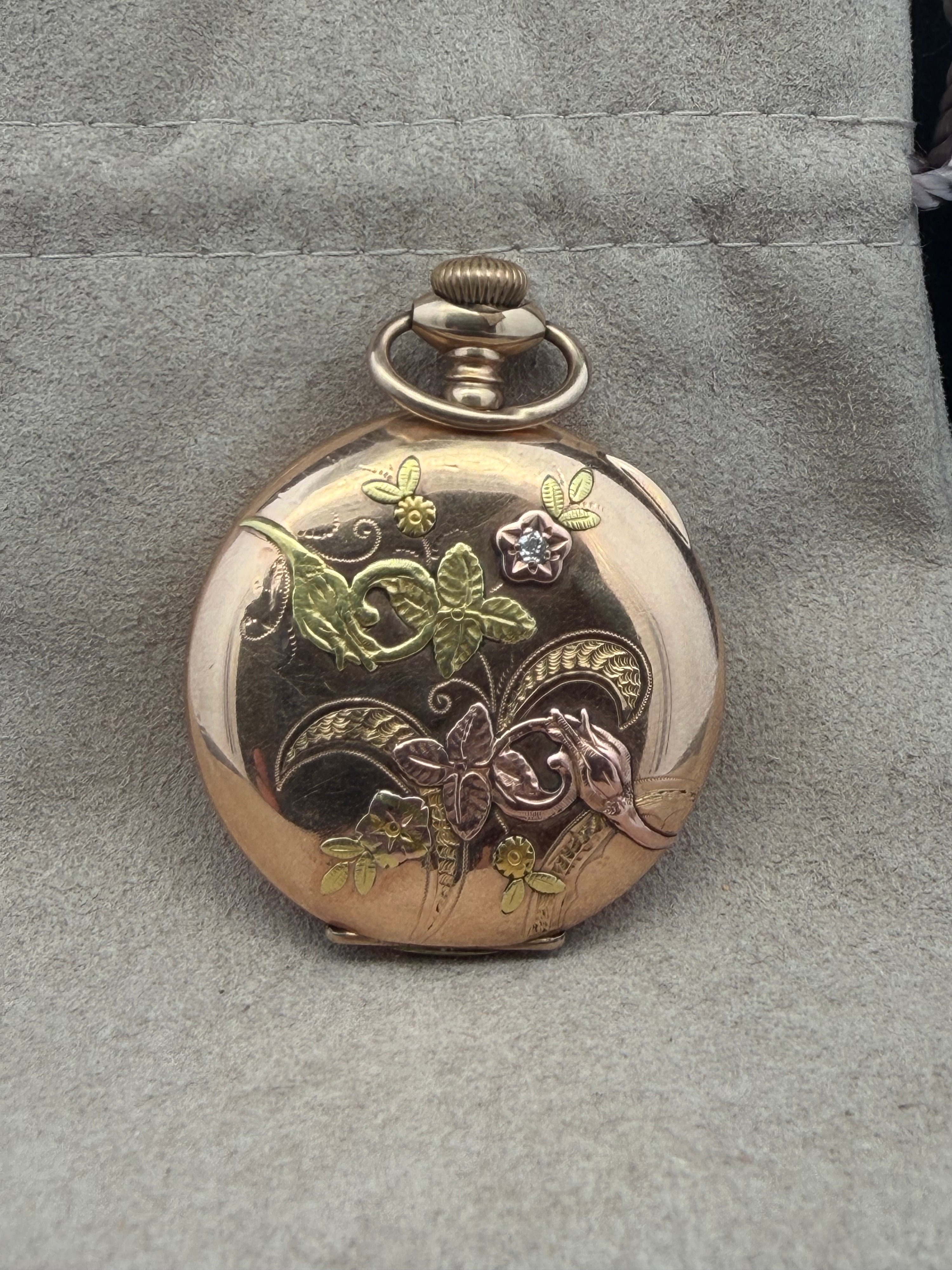 Vintage Waltham Hunter Case Multi-Tone Gold-Filled Pocket Watch