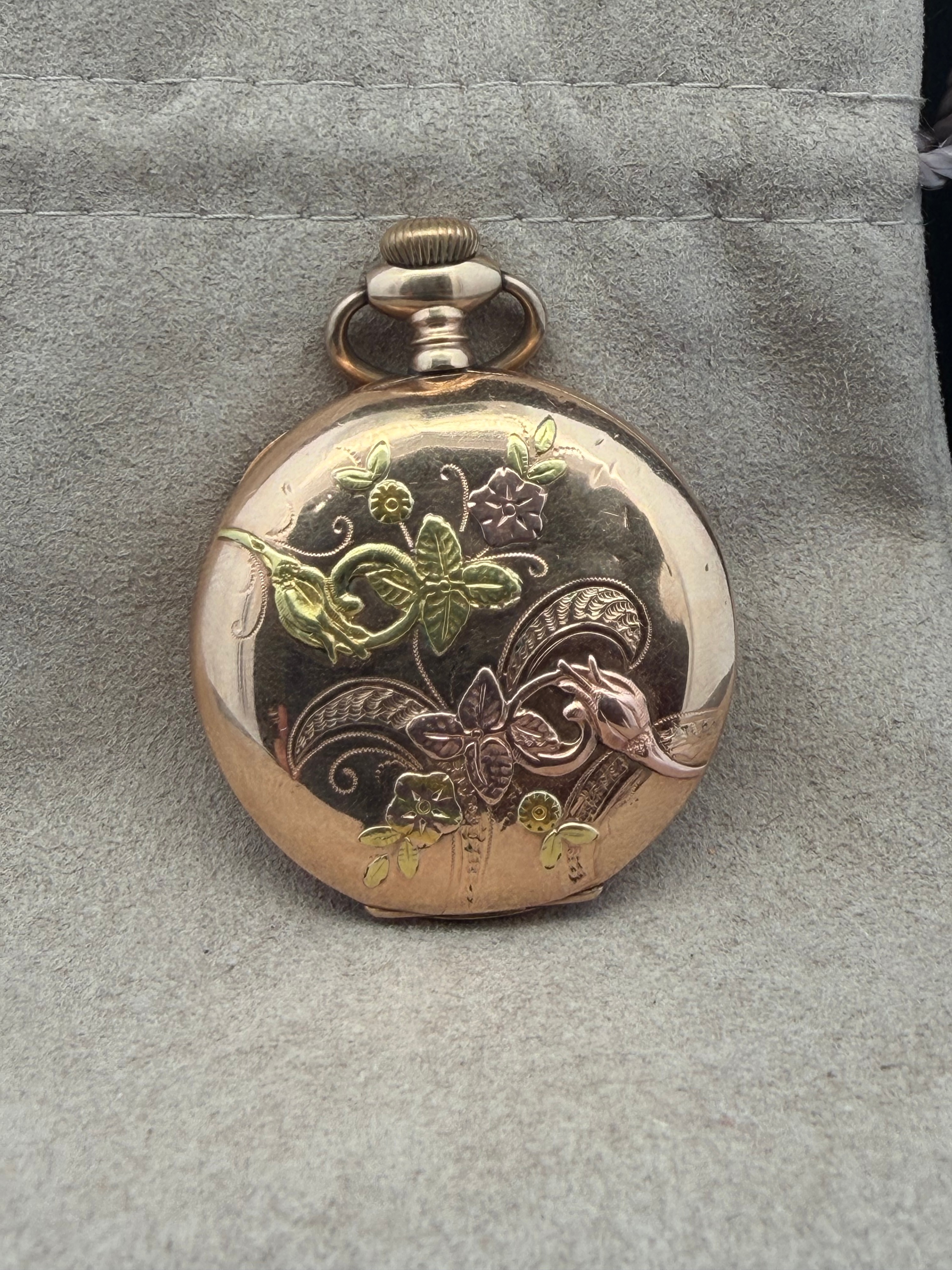 Vintage Waltham Hunter Case Multi-Tone Gold-Filled Pocket Watch