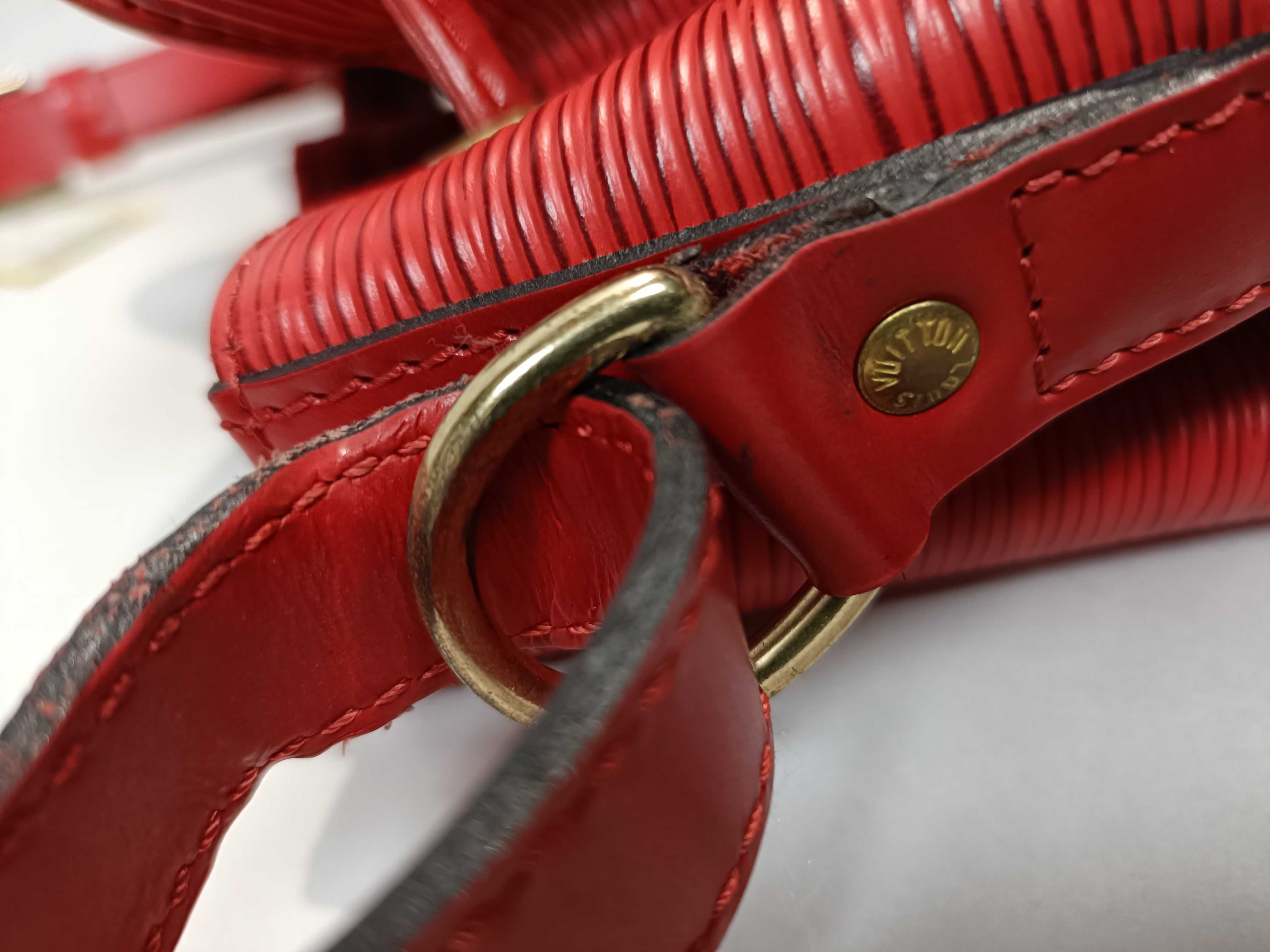 Louis Vuitton Petit Noe Red Epi Leather Bucket Bag