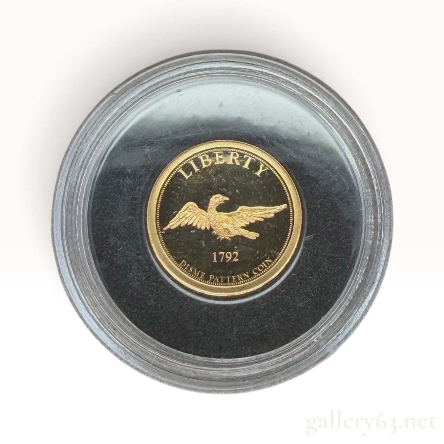 14K Yellow Gold 1792 Disme Pattern Tribute Proof Coin