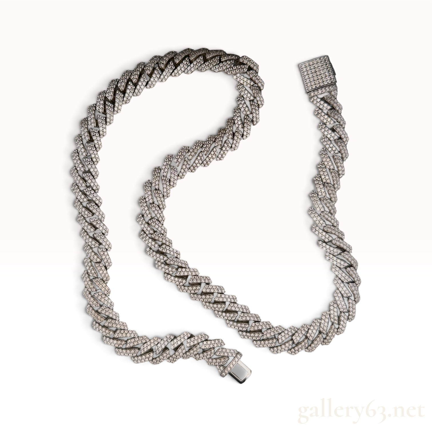 925 Sterling Silver and Moissanite Cuban Link Chain