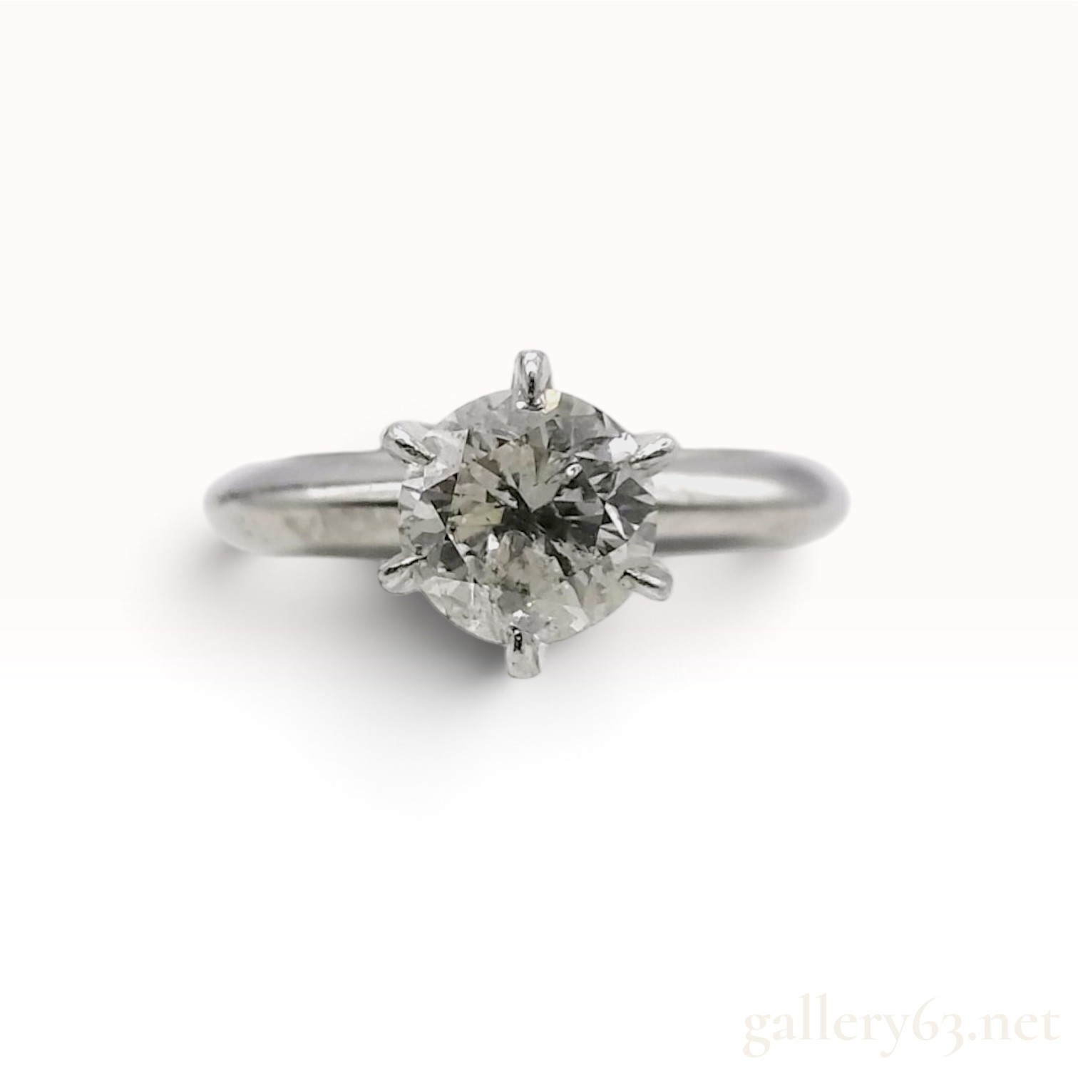Vintage 1.21ct Natural Diamond and Pm900 (Platinum/Palladium) Solitaire Ring