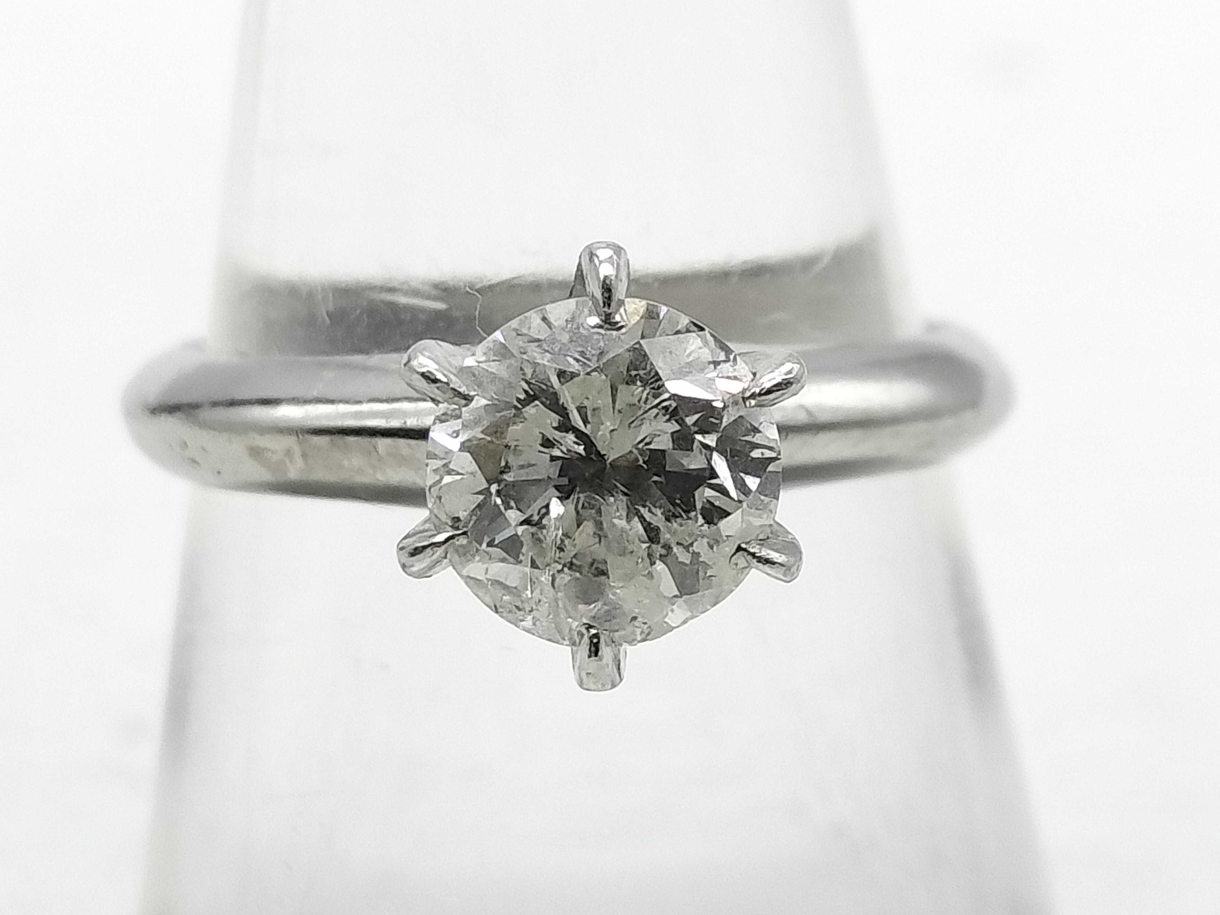 Vintage 1.21ct Natural Diamond and Pm900 (Platinum/Palladium) Solitaire Ring