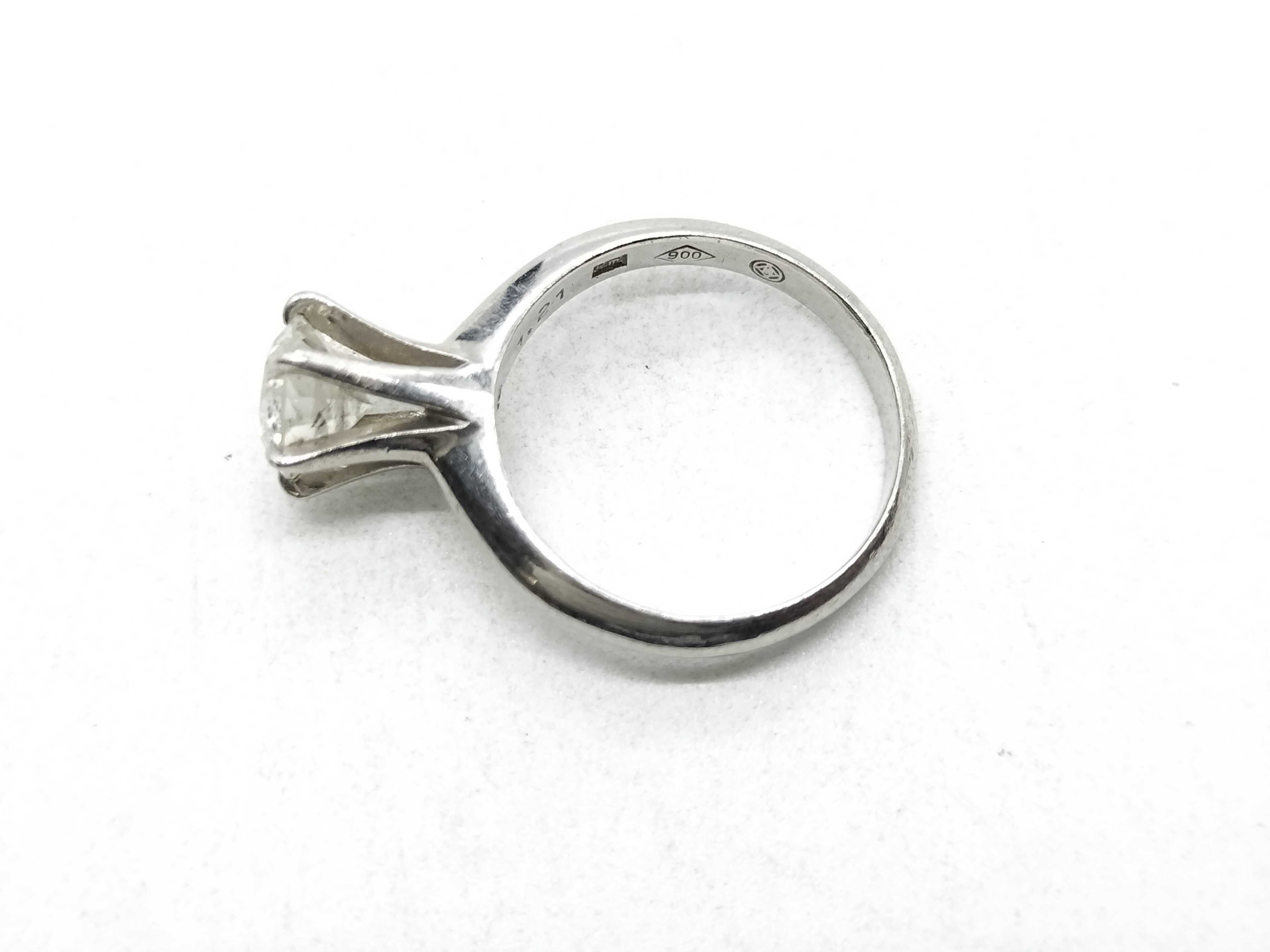 Vintage 1.21ct Natural Diamond and Pm900 (Platinum/Palladium) Solitaire Ring