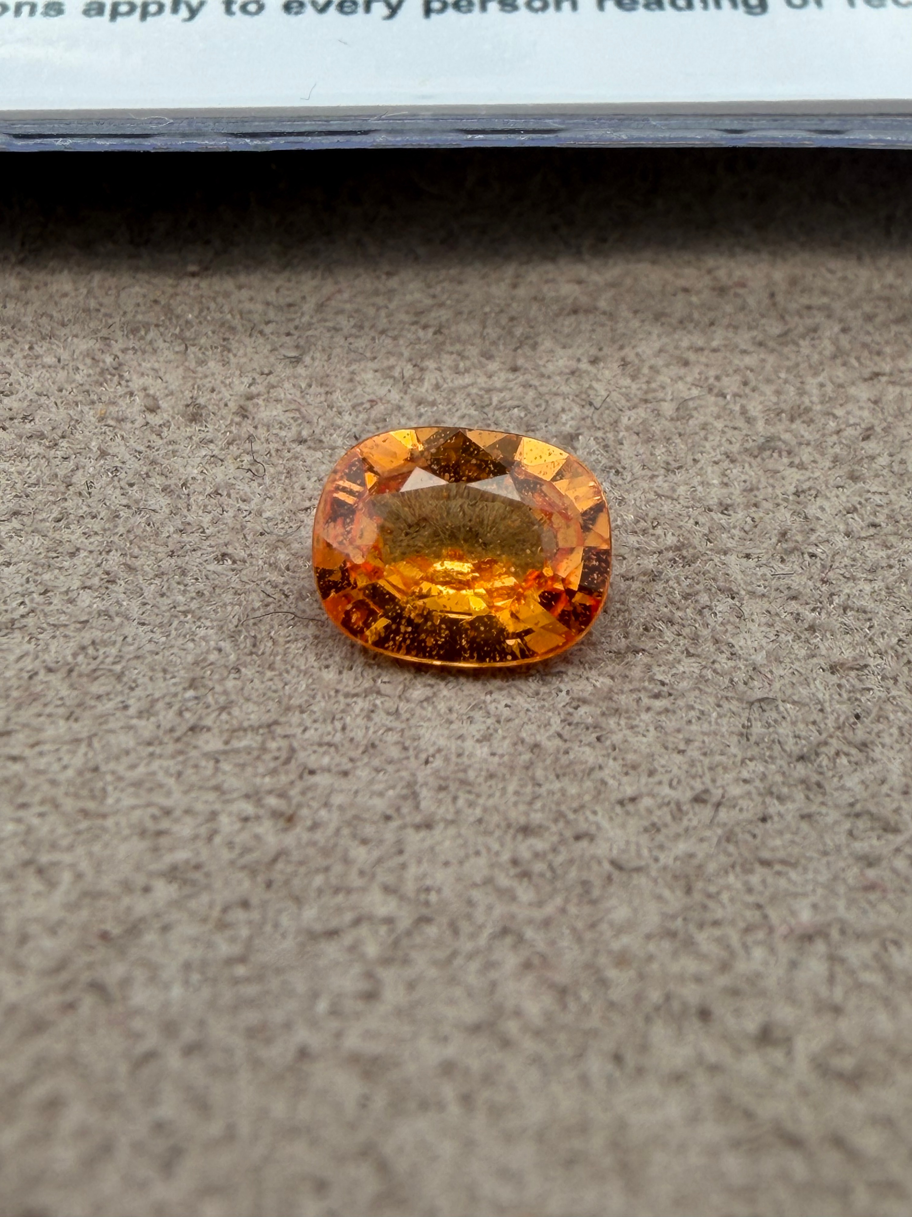 0.84ct Natural Orange Sapphire Oval Mixed Cut with IGI Report