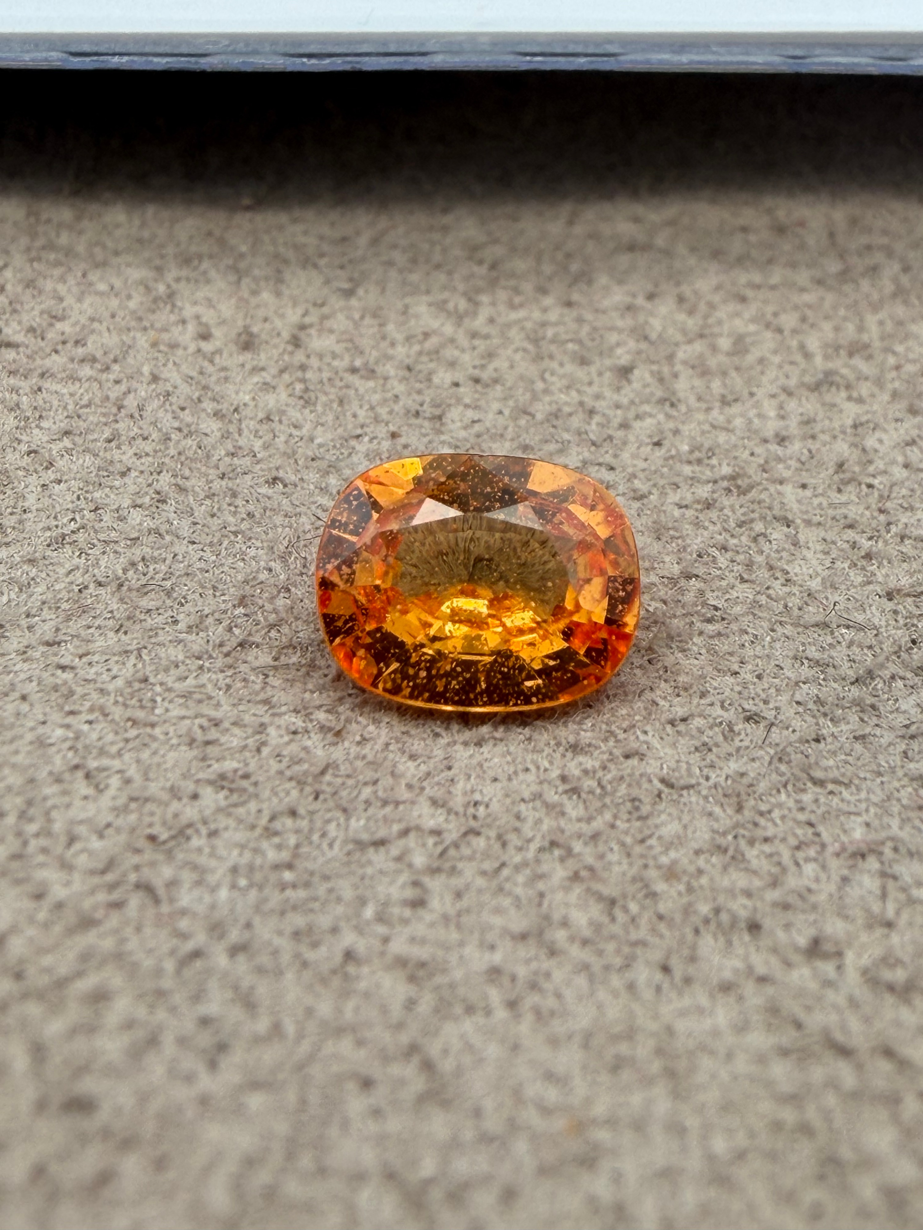 0.84ct Natural Orange Sapphire Oval Mixed Cut with IGI Report