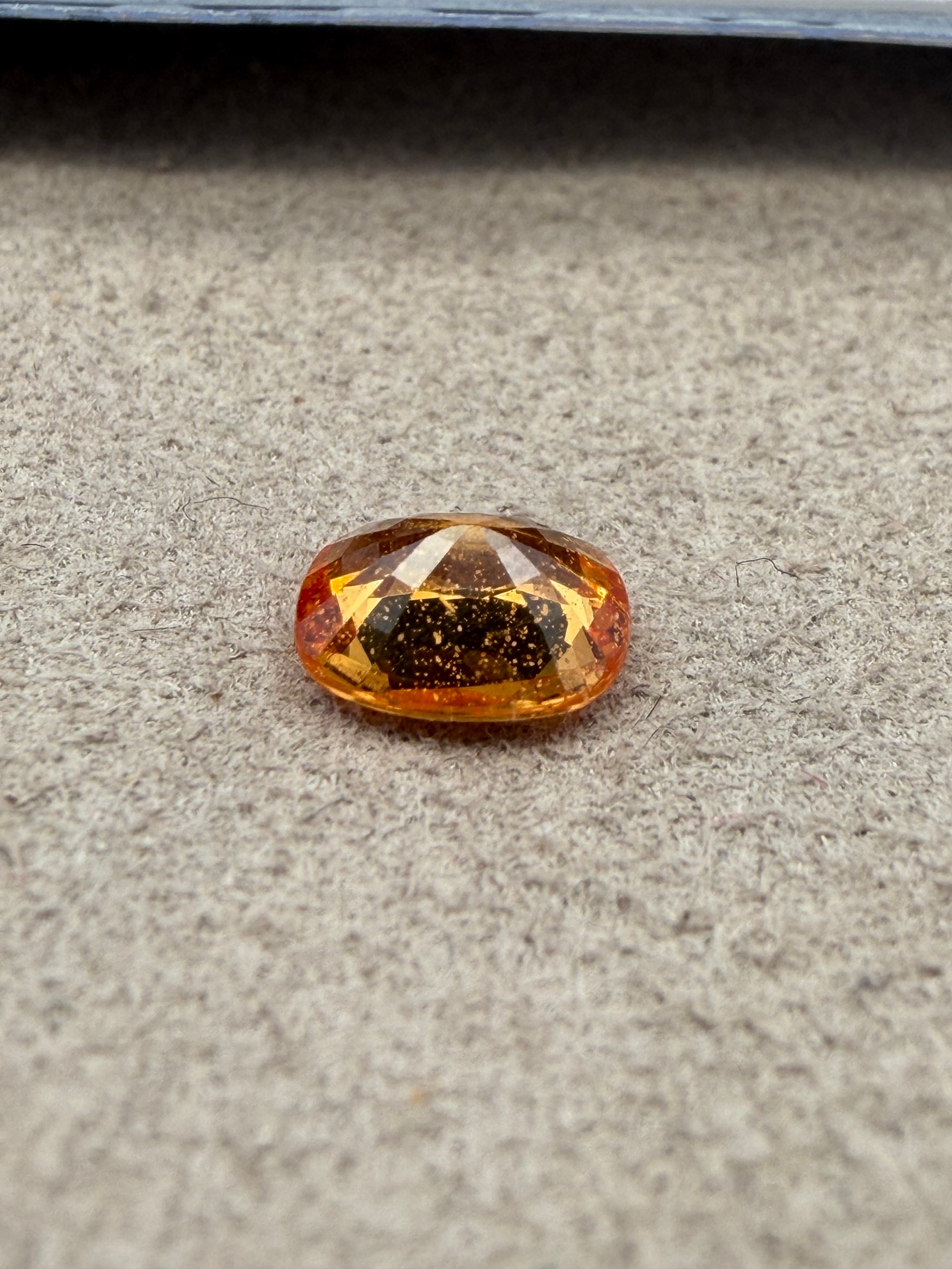 0.84ct Natural Orange Sapphire Oval Mixed Cut with IGI Report