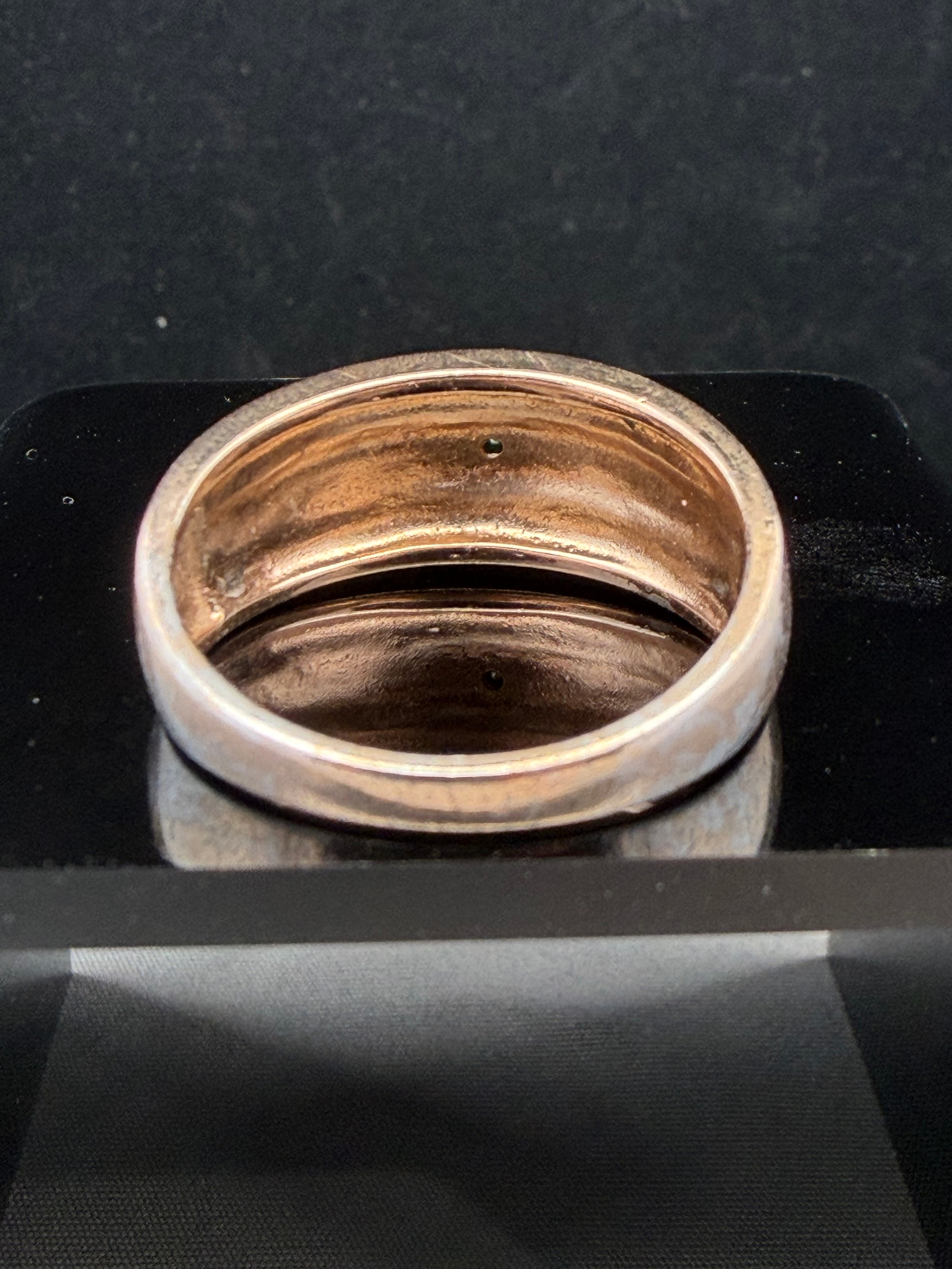 Gilt Silver Diamond Ring.10ct Diamond Size 10 5.4g
