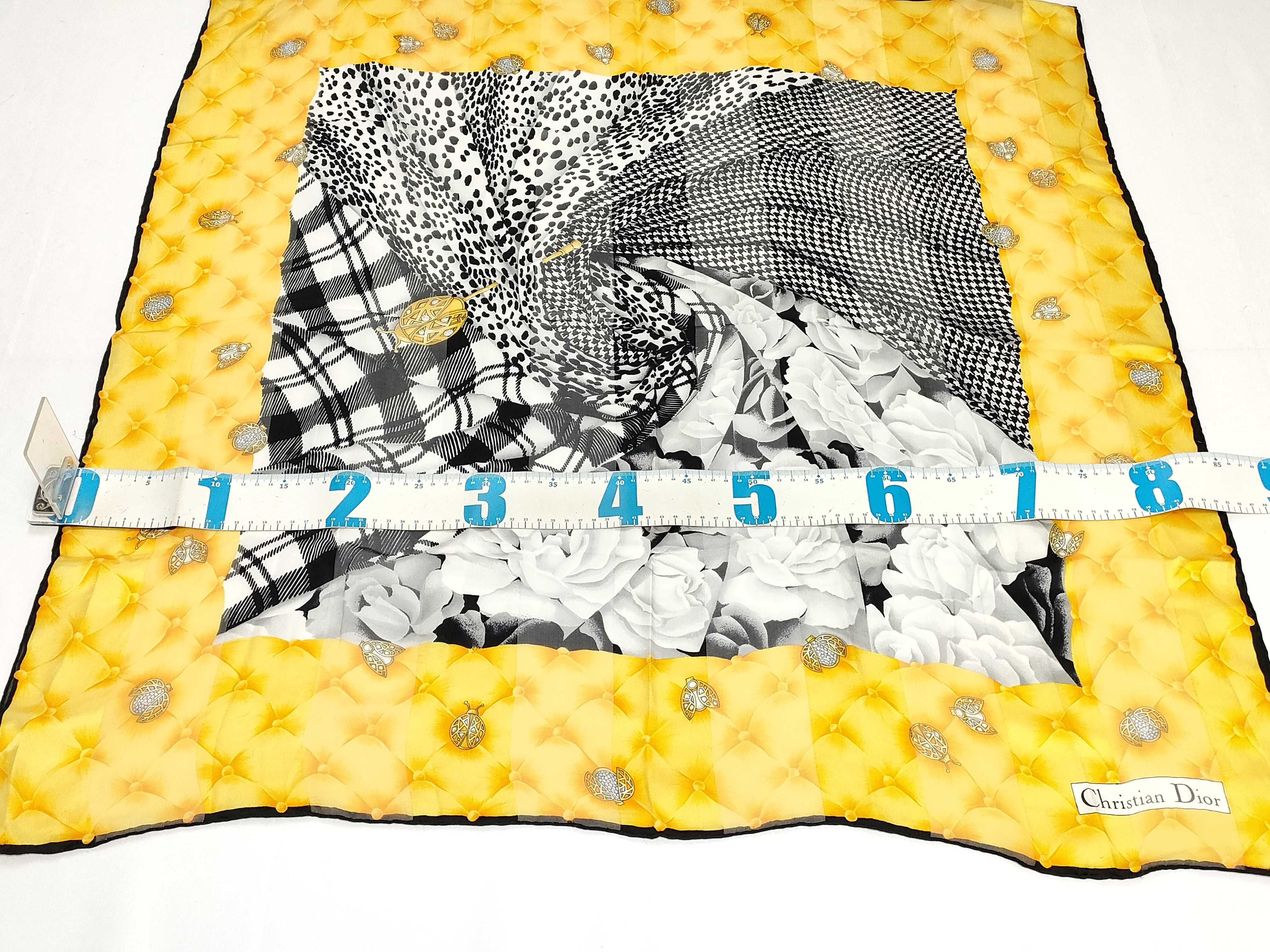 Vintage Christian Dior Mixed Print Silk Carre 90