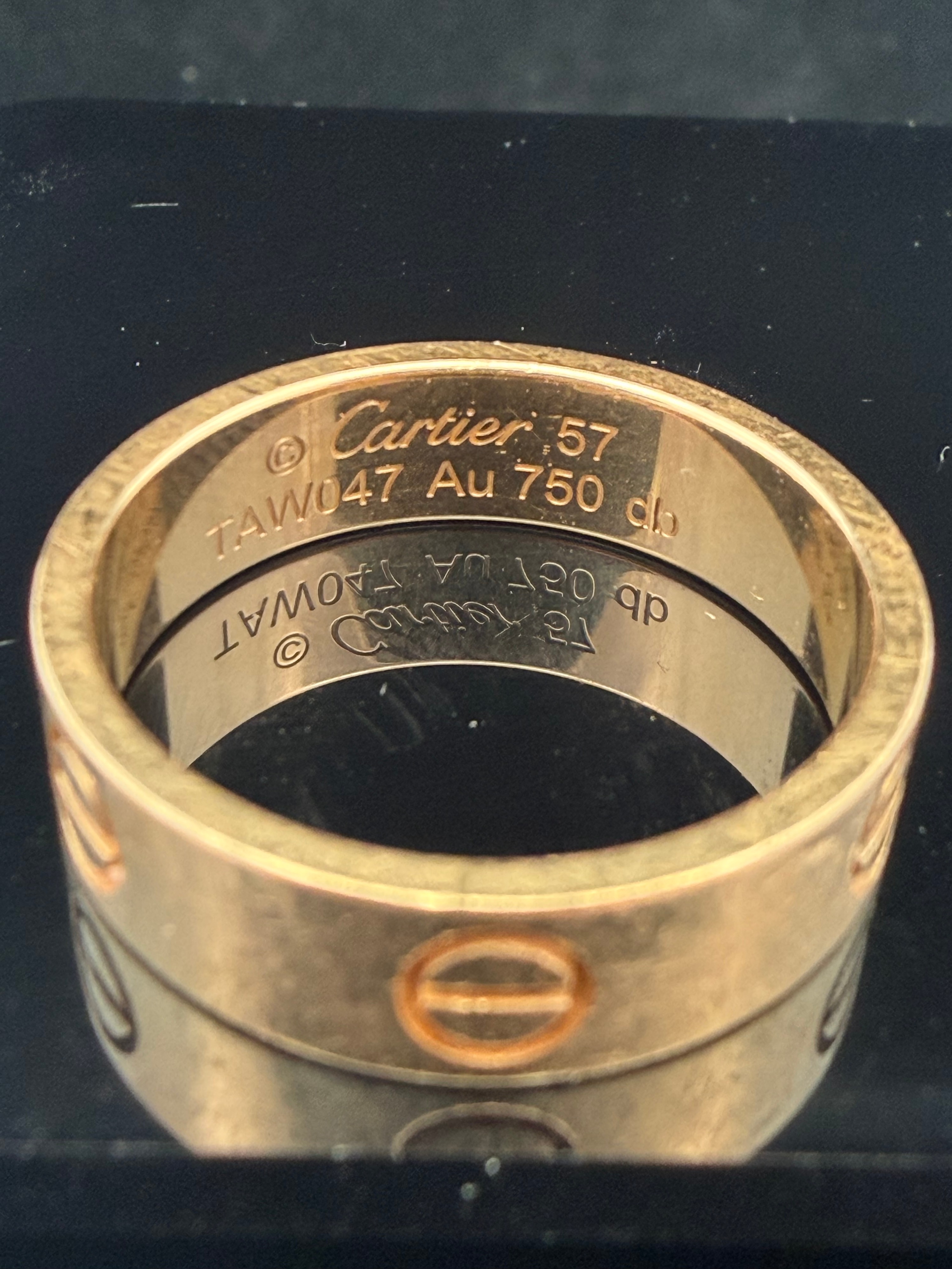 Cartier Love Ring 18K Yellow Gold with Box and Certificate