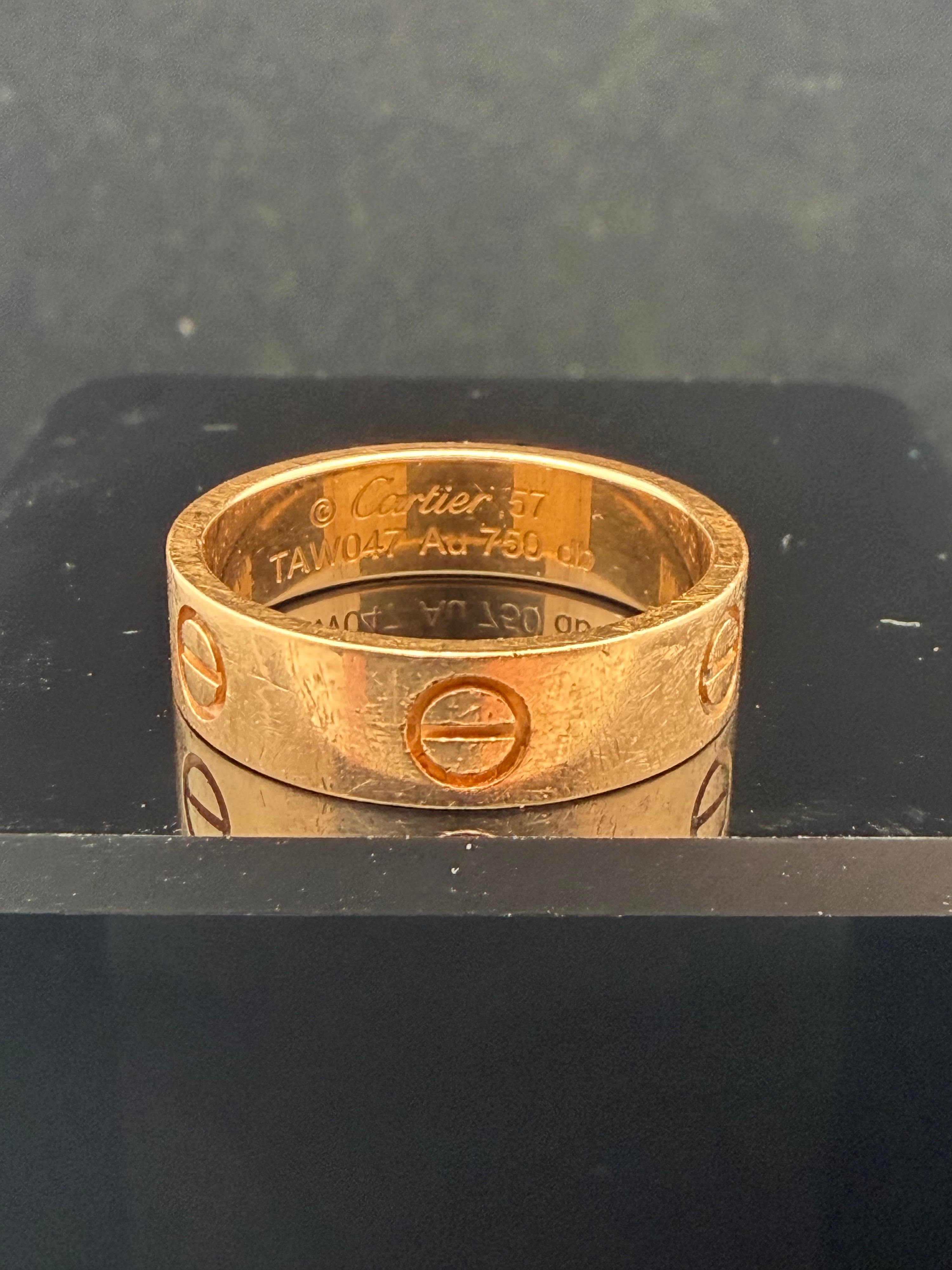 Cartier Love Ring 18K Yellow Gold with Box and Certificate