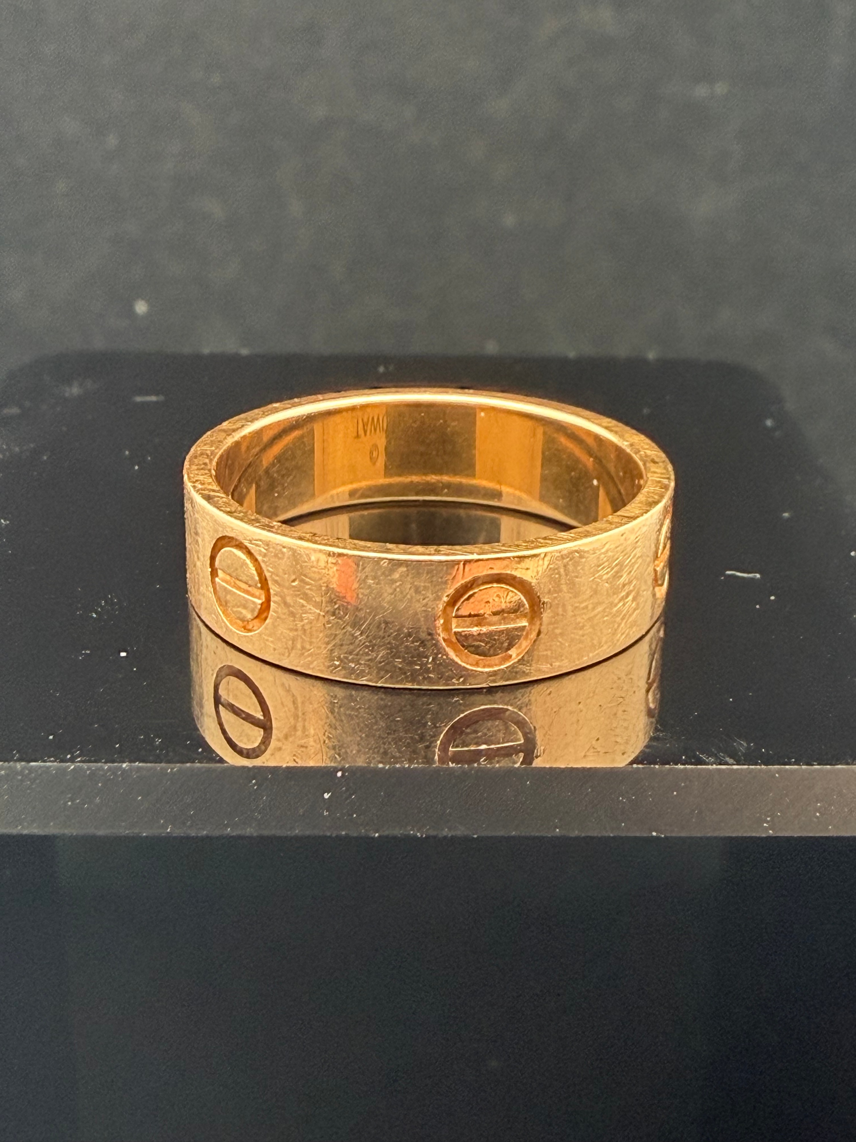 Cartier Love Ring 18K Yellow Gold with Box and Certificate