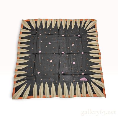 Bvlgari Davide Pizzigoni Oasis Silk Carre 90 with Box and Tags. This Bvlgari silk carre 90 