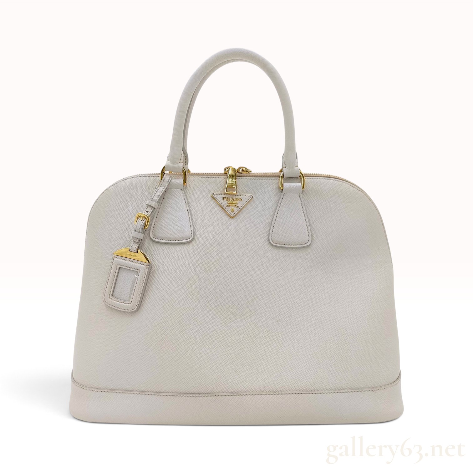 Prada Saffiano Lux Promenade Bianco Leather Handbag