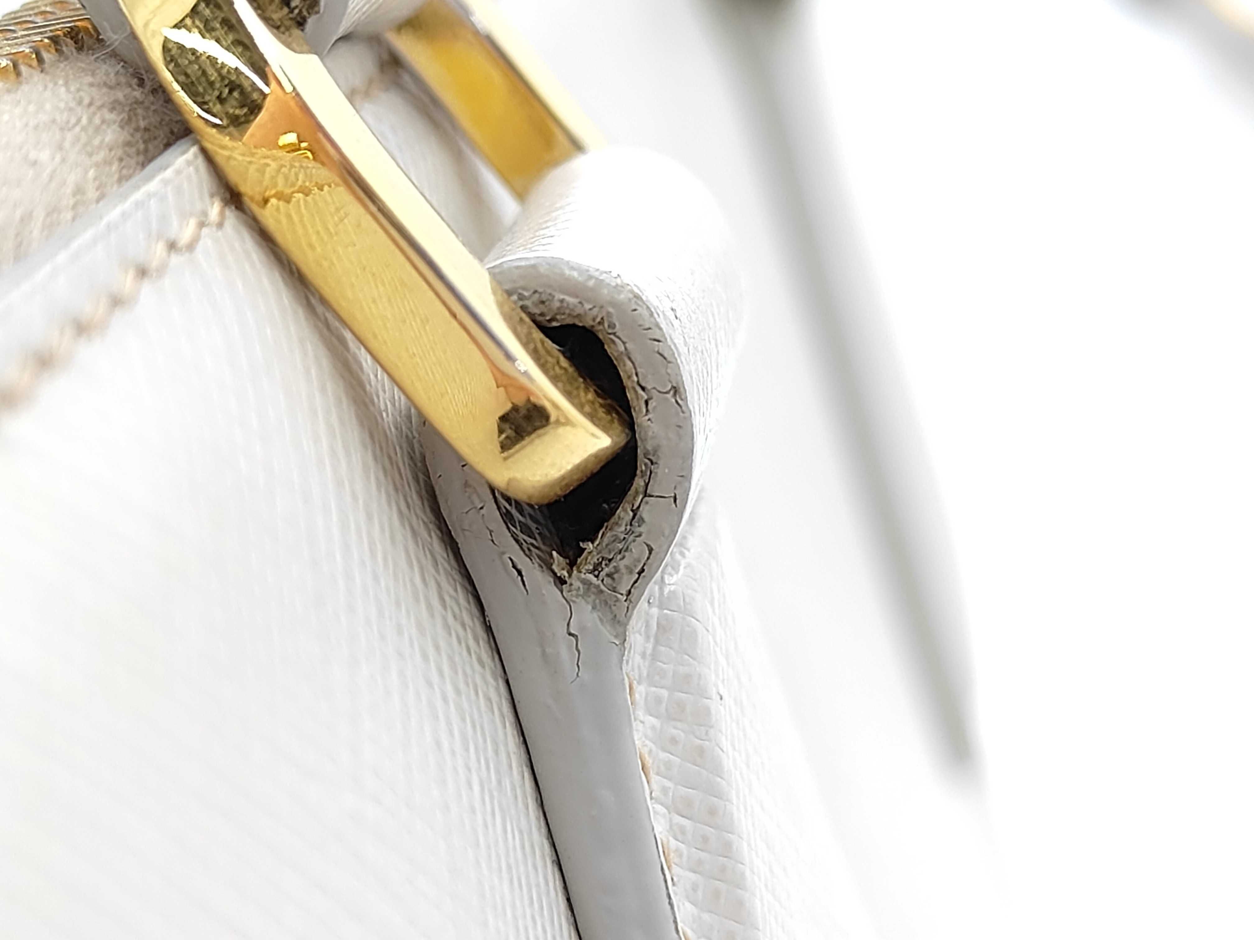 Prada Saffiano Lux Promenade Bianco Leather Handbag