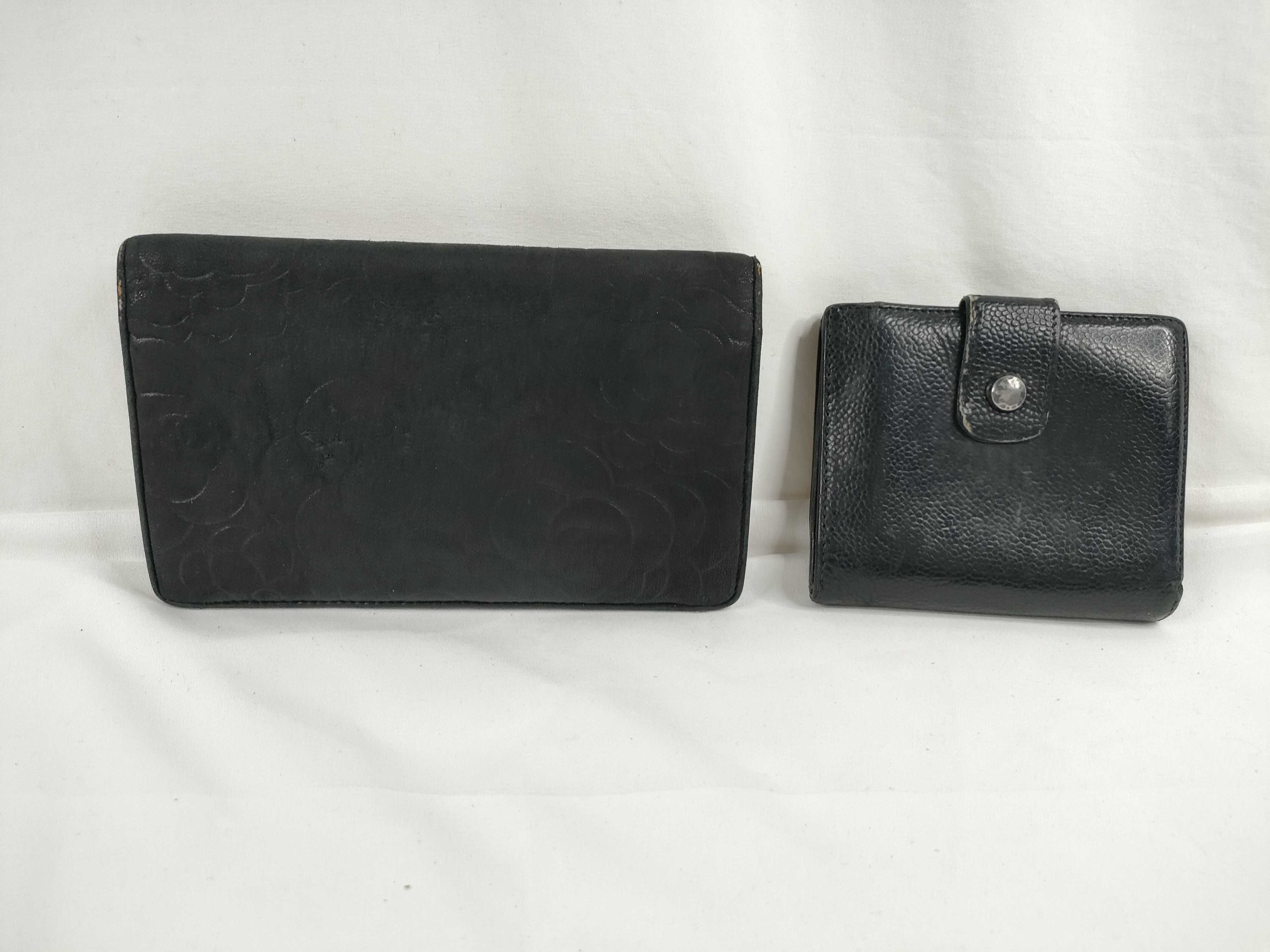 Two Chanel Leather Wallets with Box