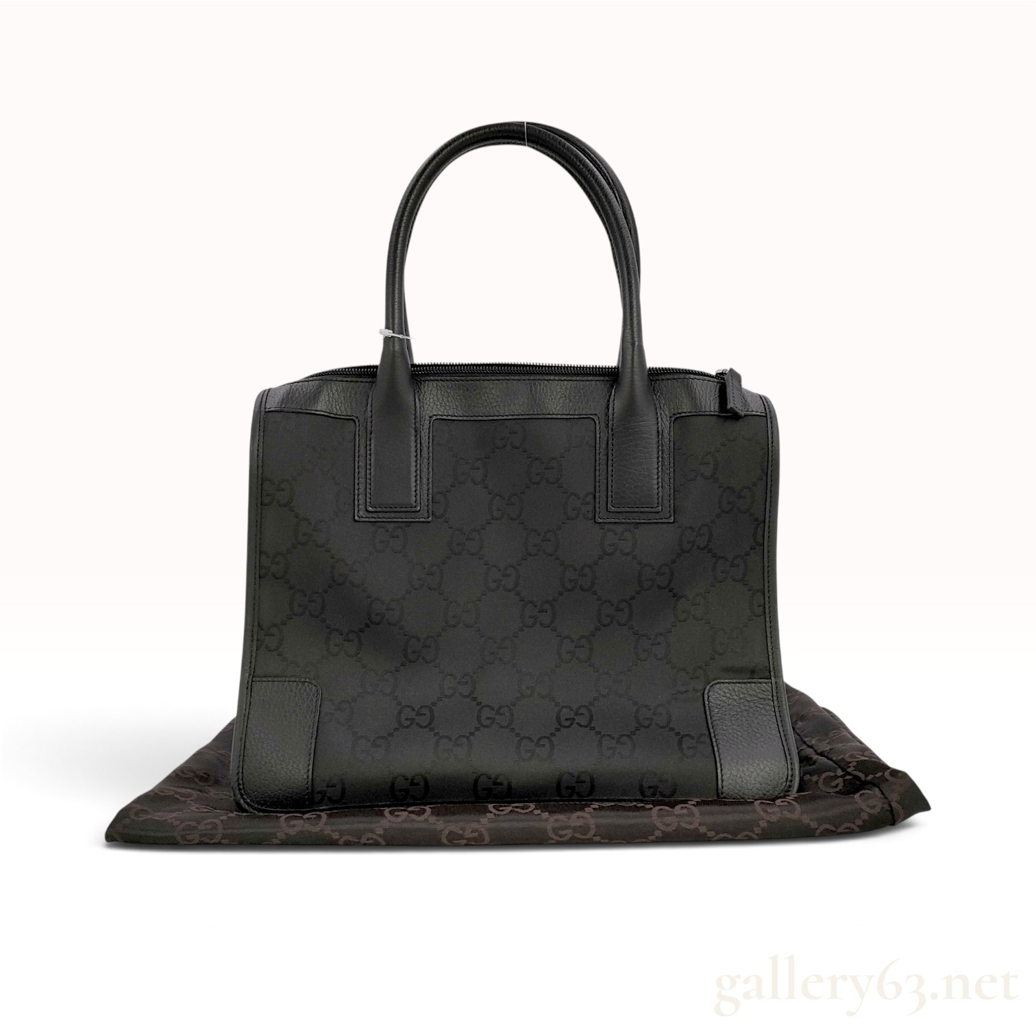 Gucci GG Monogram Nylon and Leather Tote Bag with Dust Bag