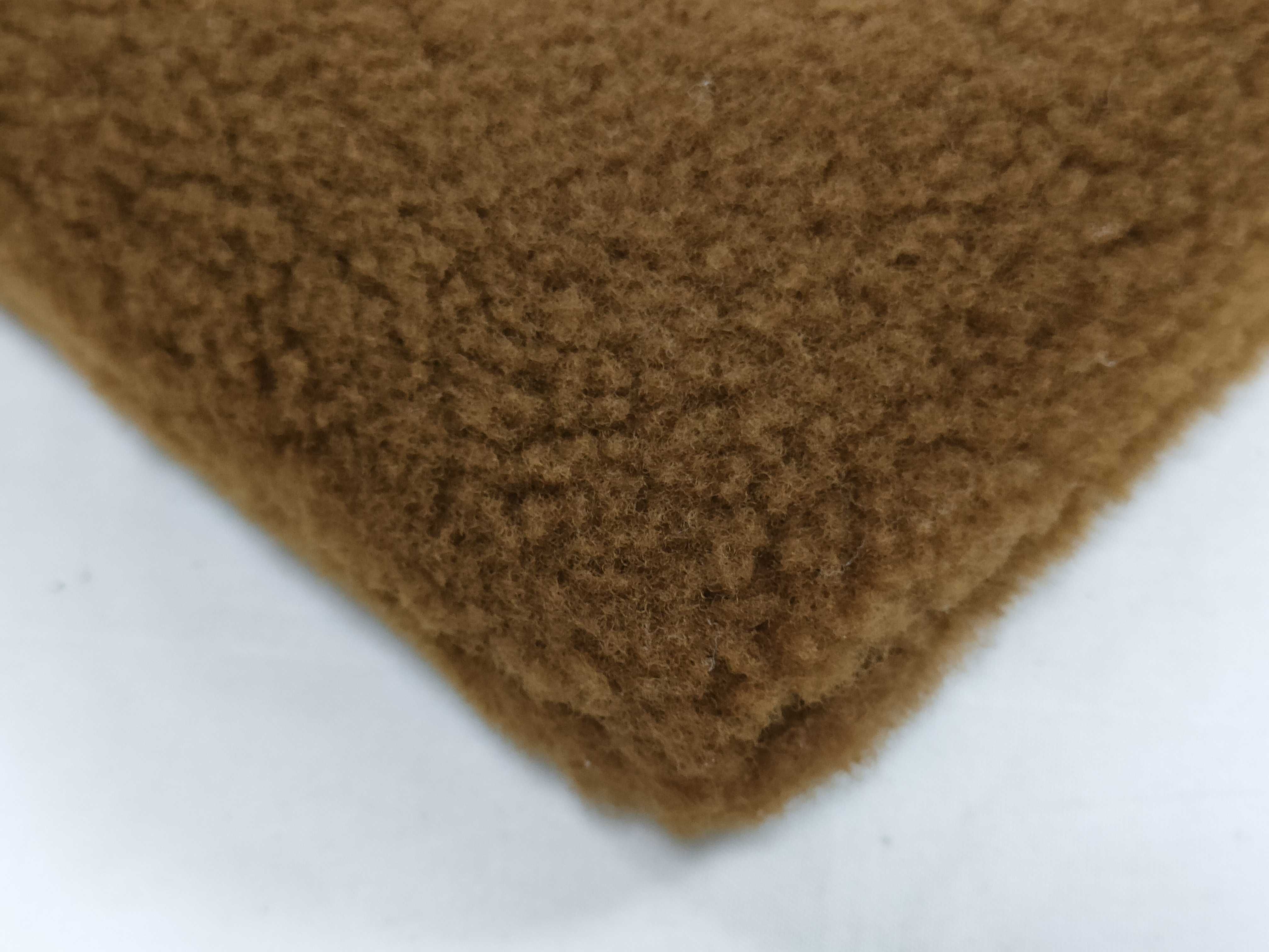 Fendi Flat Logo Pouch Brown Shearling Large