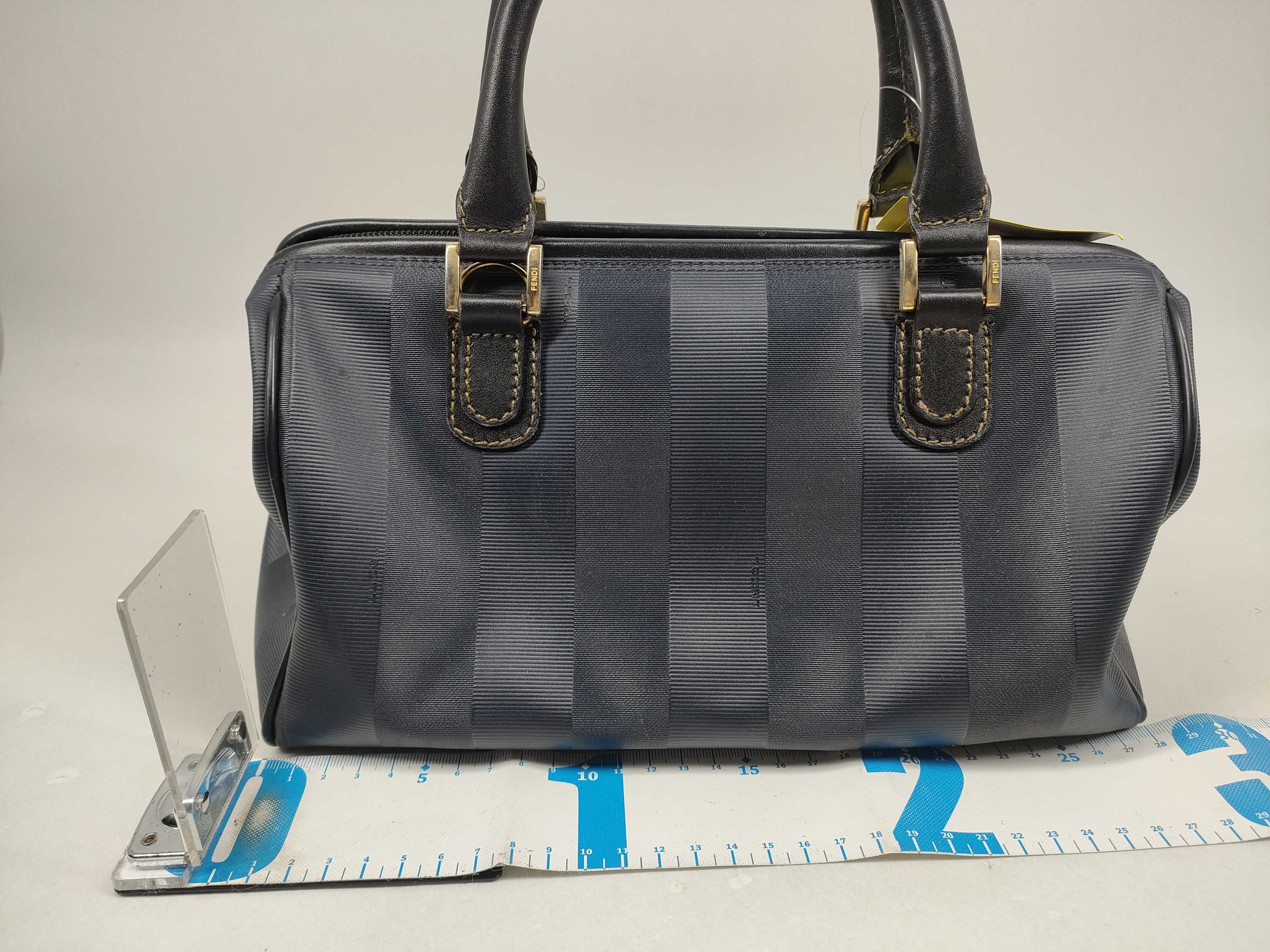 Fendi Pequin Stripe Boston Bag