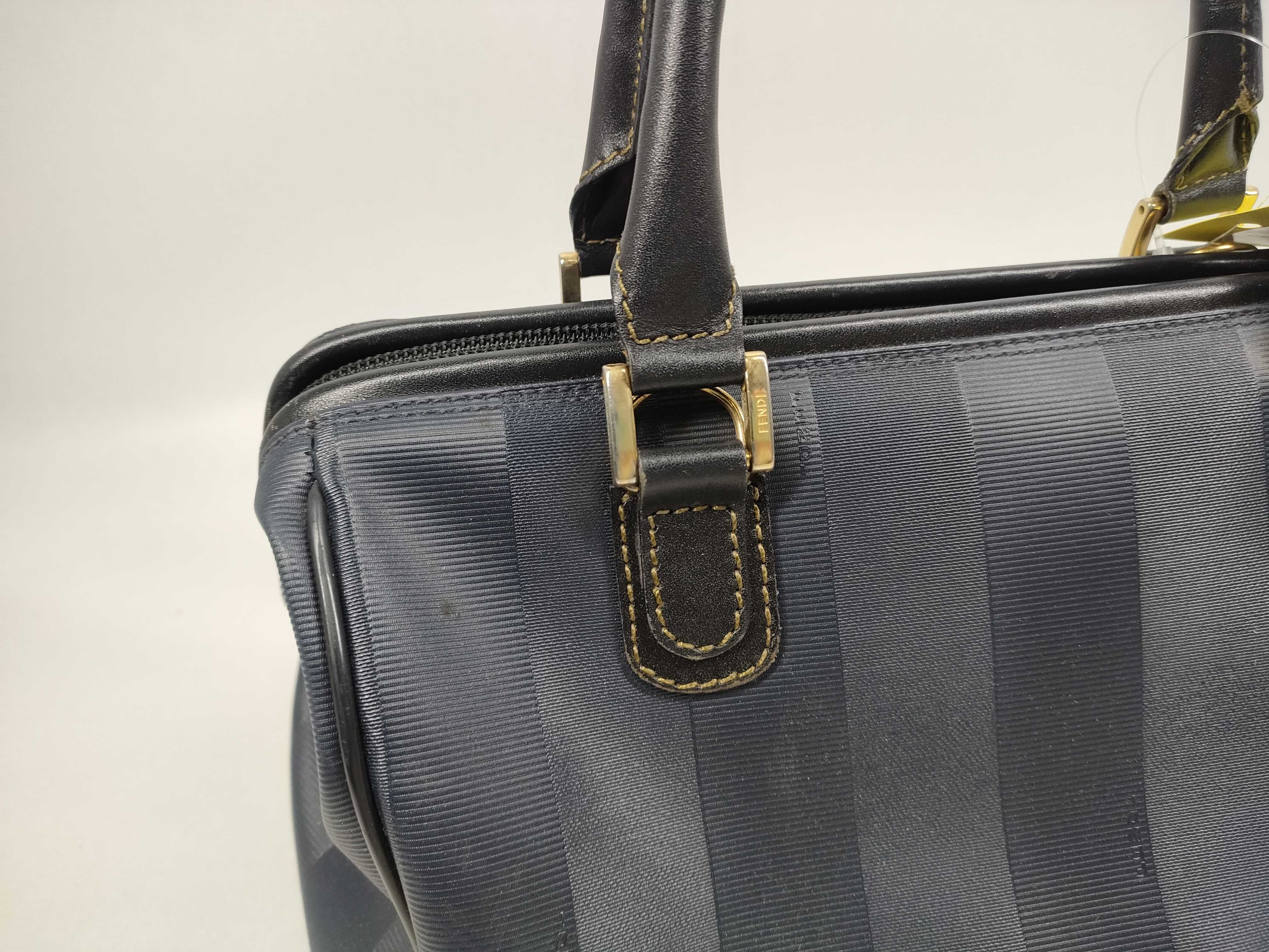 Fendi Pequin Stripe Boston Bag