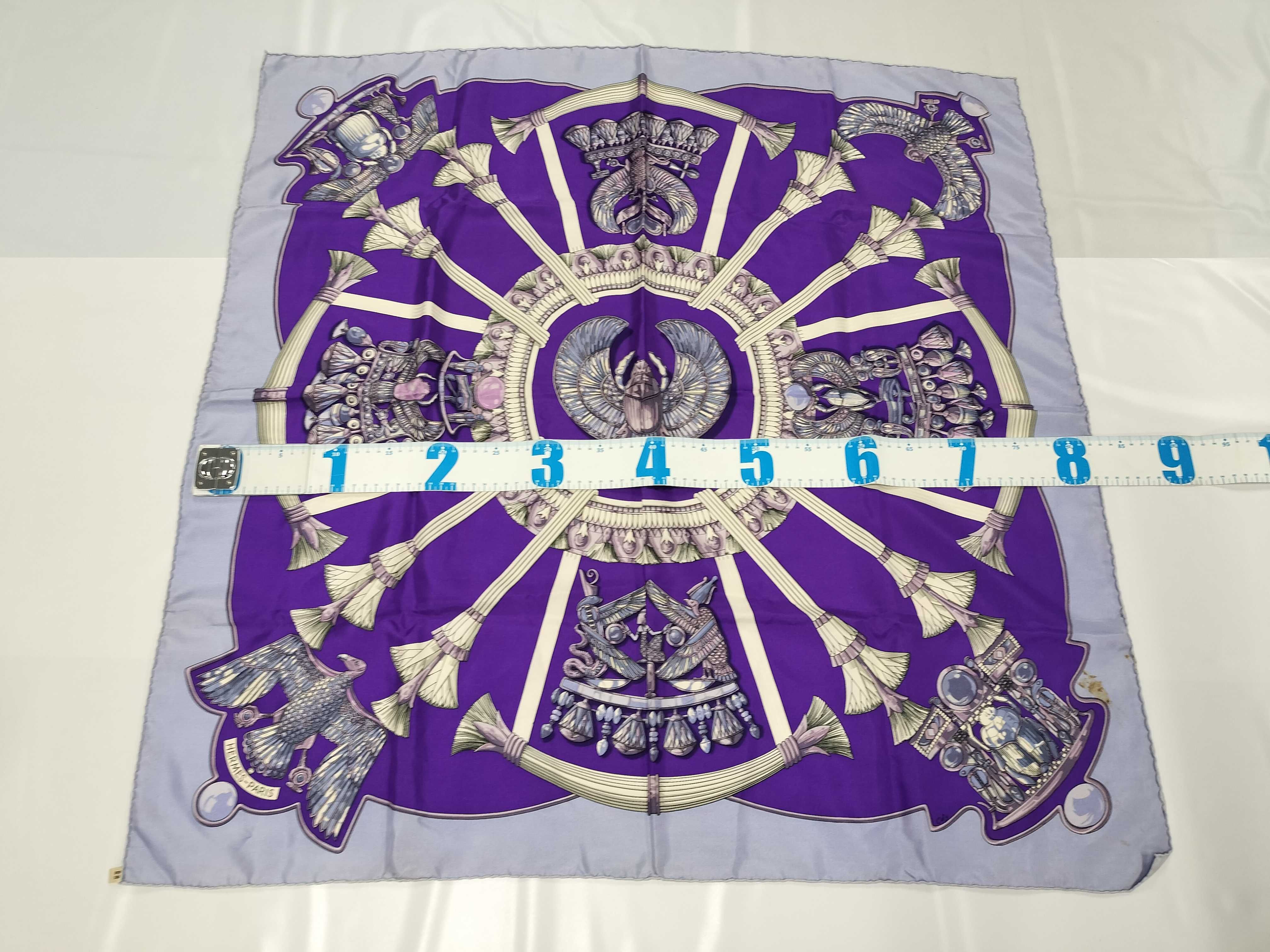 Hermes Egypte Purple Silk Carre 90