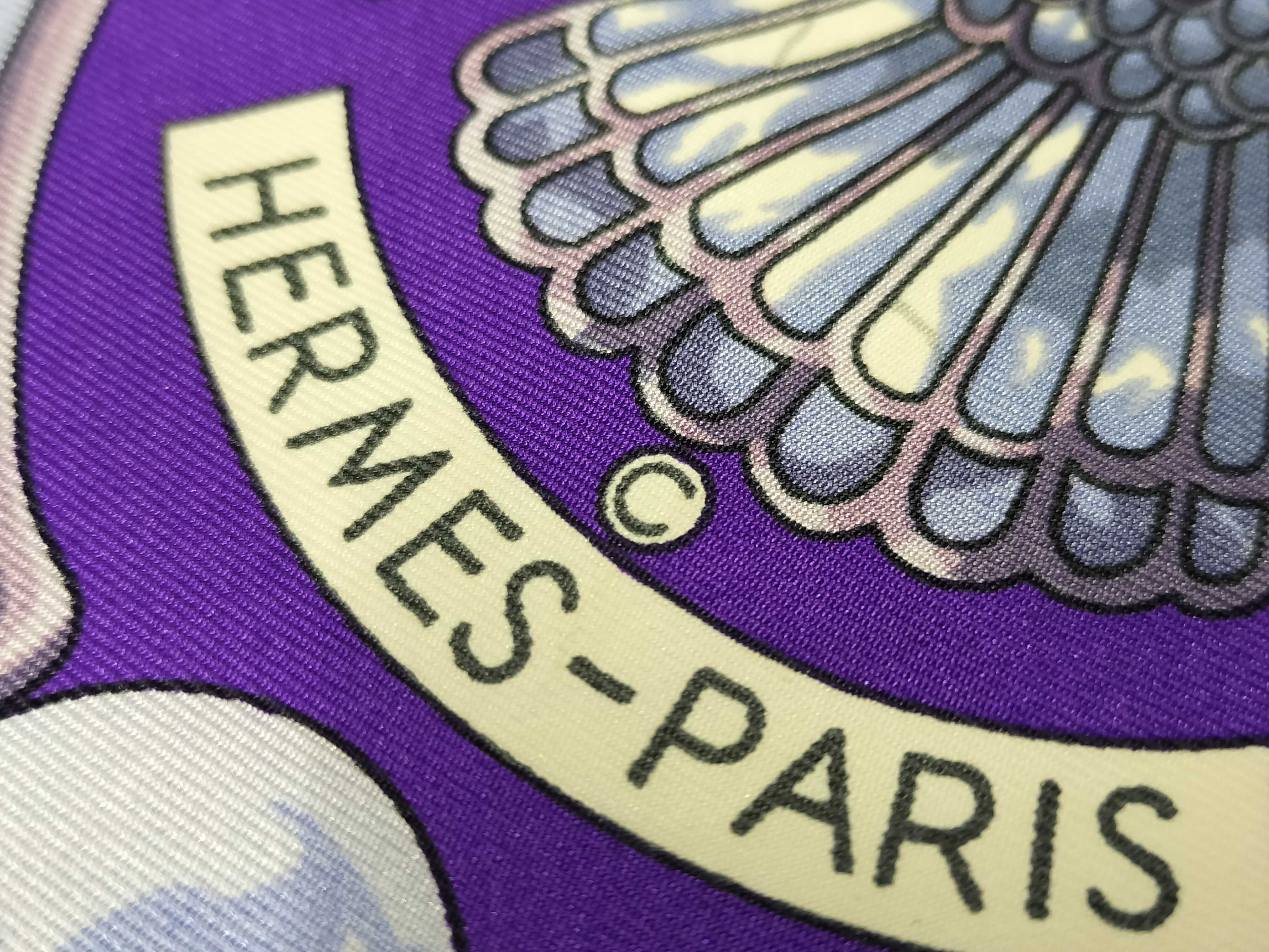 Hermes Egypte Purple Silk Carre 90
