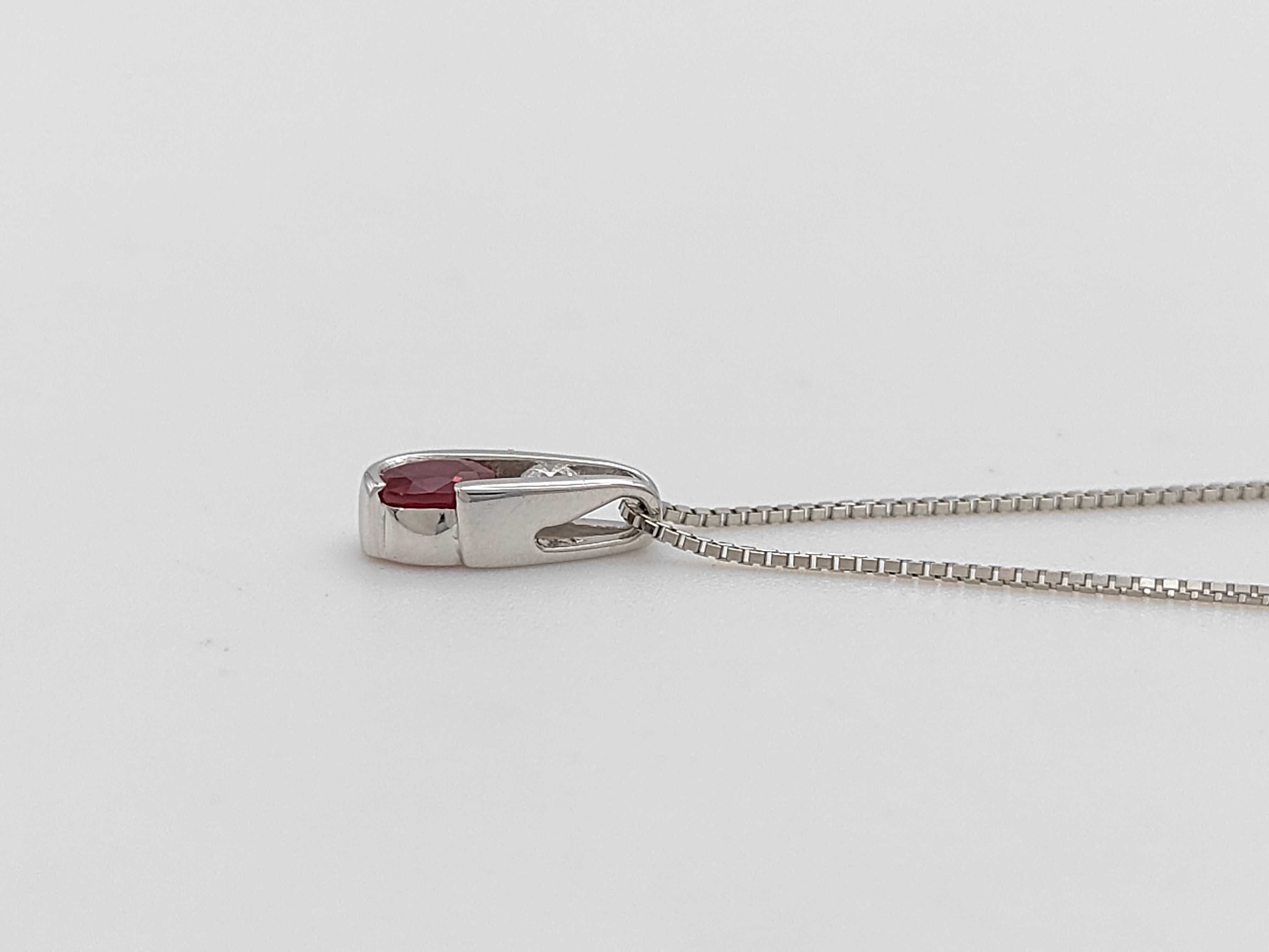 Platinum Ruby and Diamond Pendant Necklace