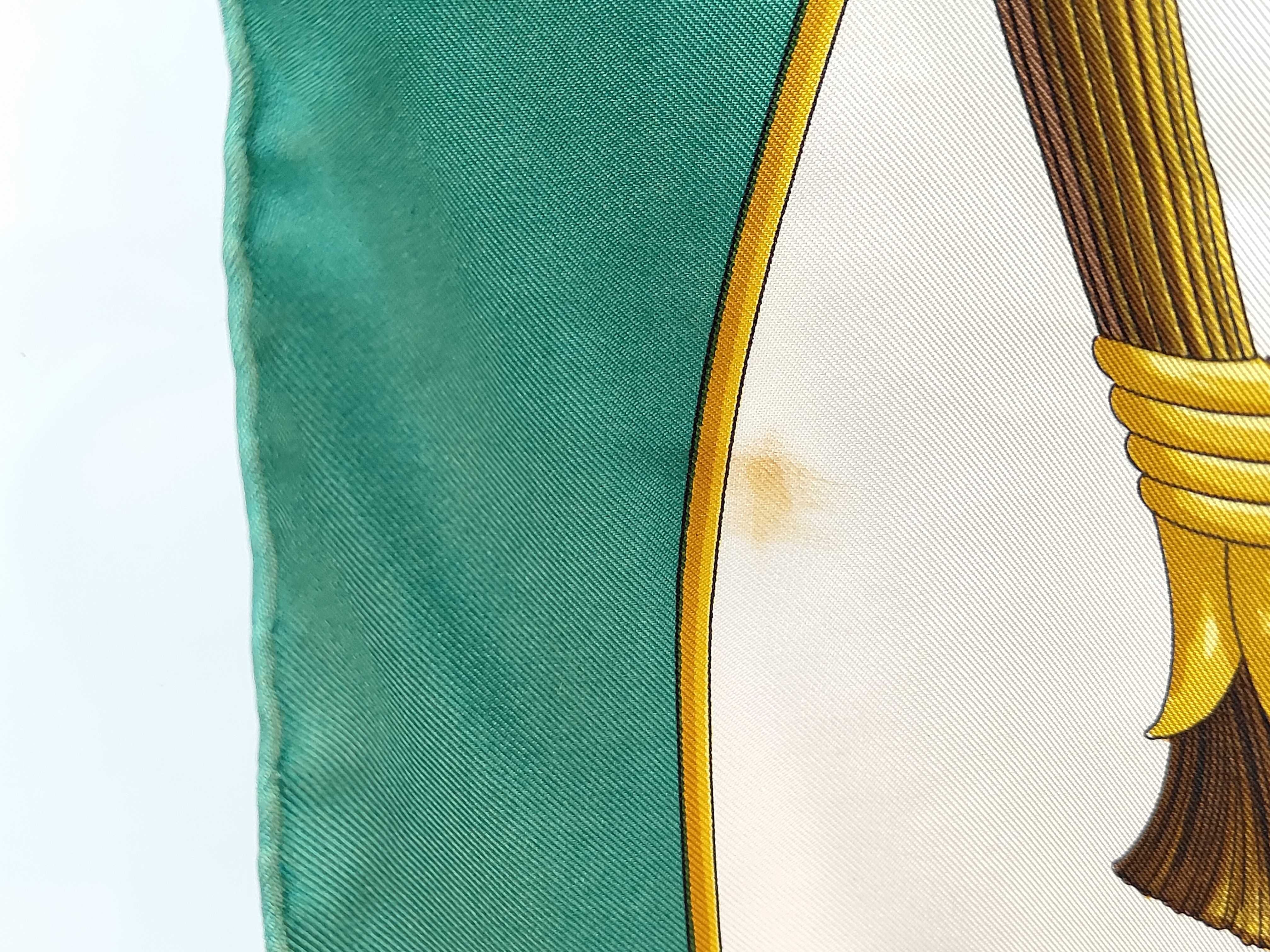 Hermes Egypte Silk Scarf Teal Green