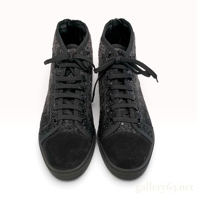 Louis Vuitton Punchy Wool and Sequin High Top Sneakers Size 37. A pair of Louis Vuitton Punchy 