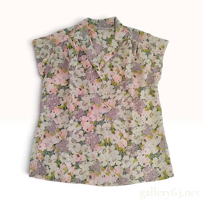 Vintage Christian Dior Floral Print Silk Chiffon Button Front Blouse Large. This Christian Dior 