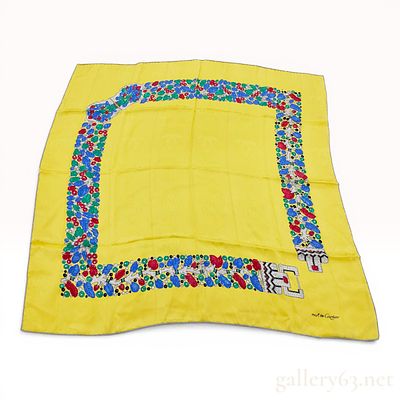 Vintage Must De Cartier Tutti Frutti Silk Scarf. Must de Cartier silk scarf featuring a vibrant 