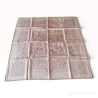 Vintage Hermes Cavalcades de Mai Silk Carre 90 by Sonier. Hermes Cavalcades de Mai silk scarf 