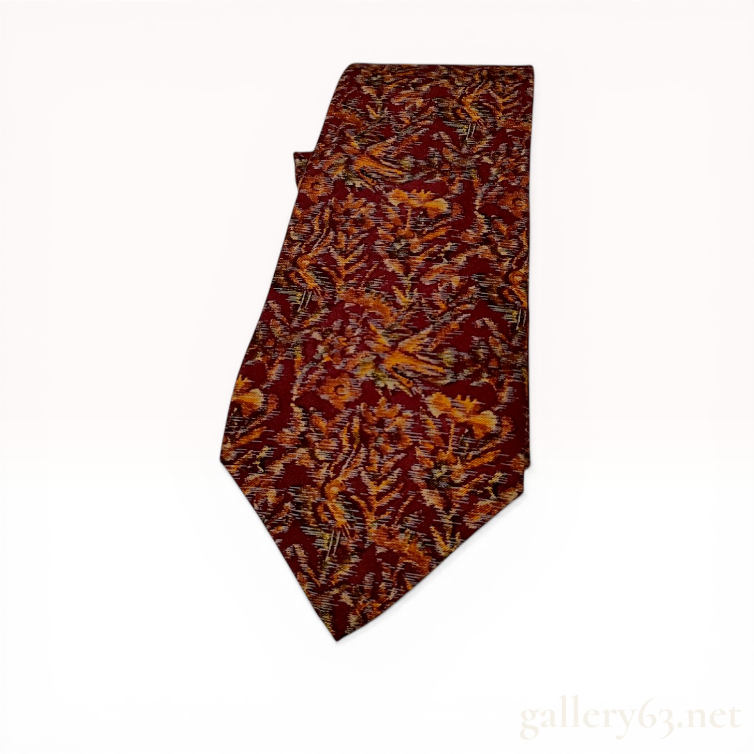 Salvatore Ferragamo Abstract Woven Foliage Silk Necktie